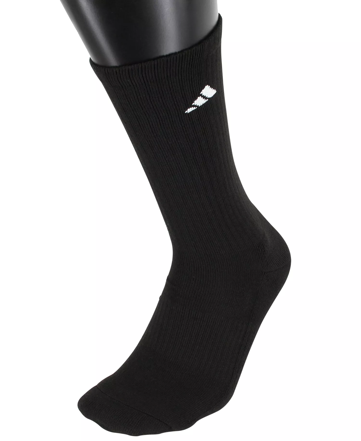 Men's Cushioned Athletic 6-Pack Crew Socks - Black - L (W 10-13 / M 8-12)