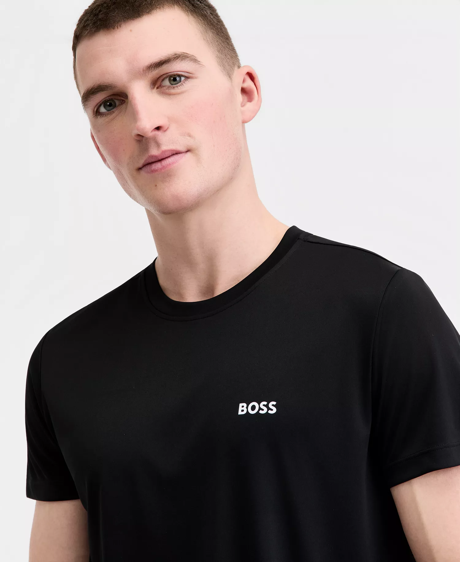 BOSS by Men's Short-Sleeve Sun Protection Rashguard Swim Shirt - Black - 2XL