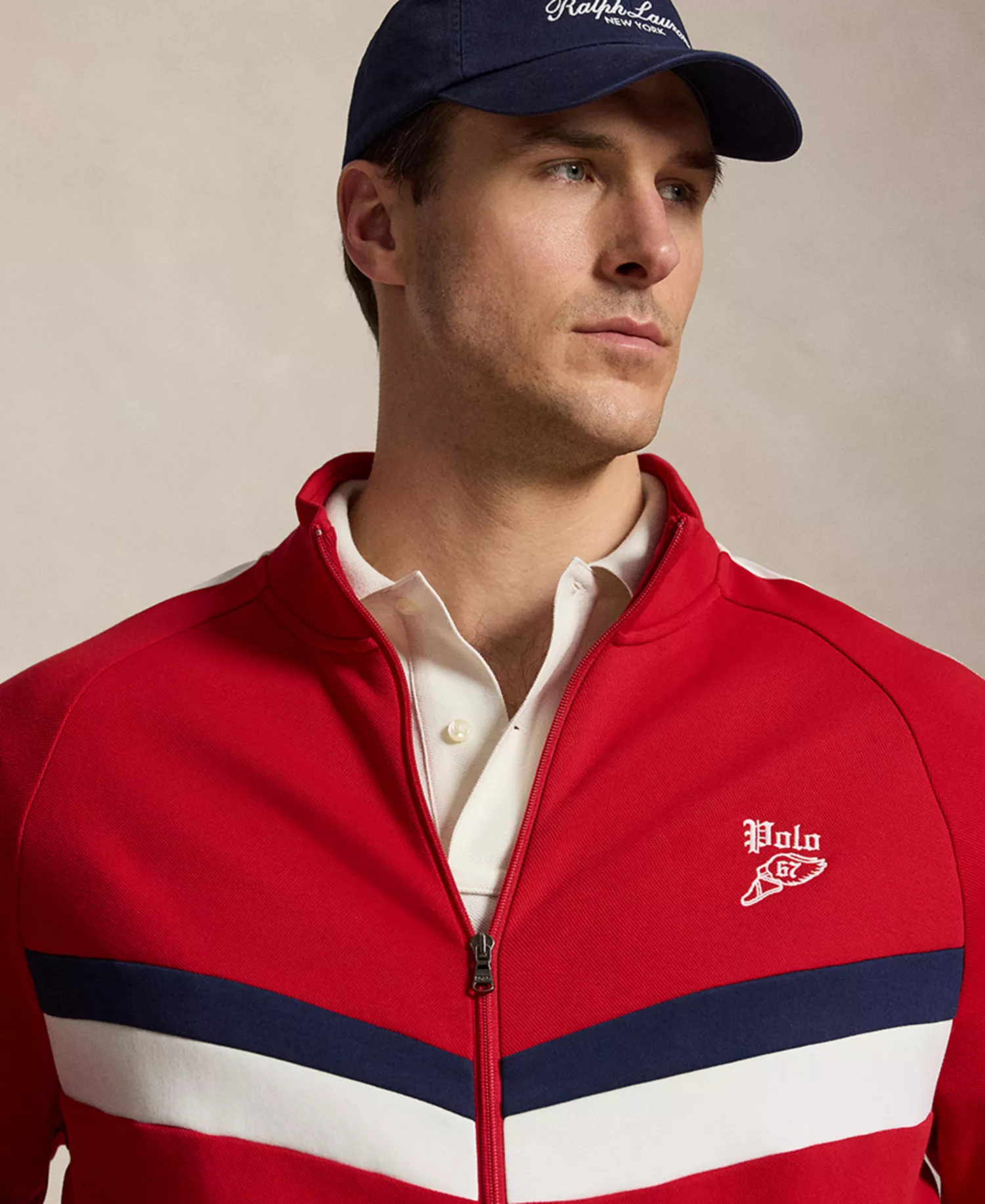 Men's Big & Tall Double-Knit Track Jacket - Red - 2LT