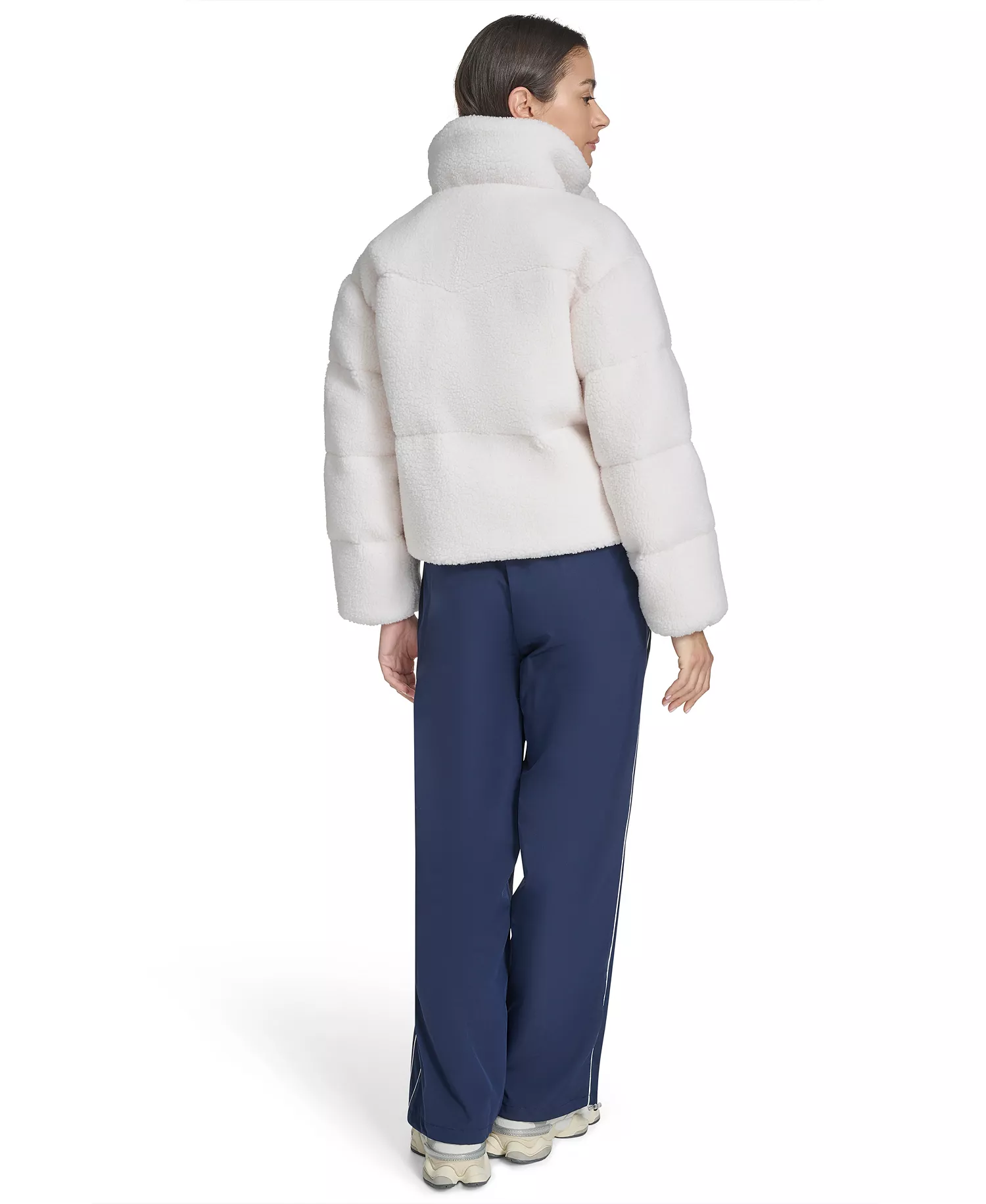 Women's Regular Sherpa Western Puffer Jacket - Cream - L