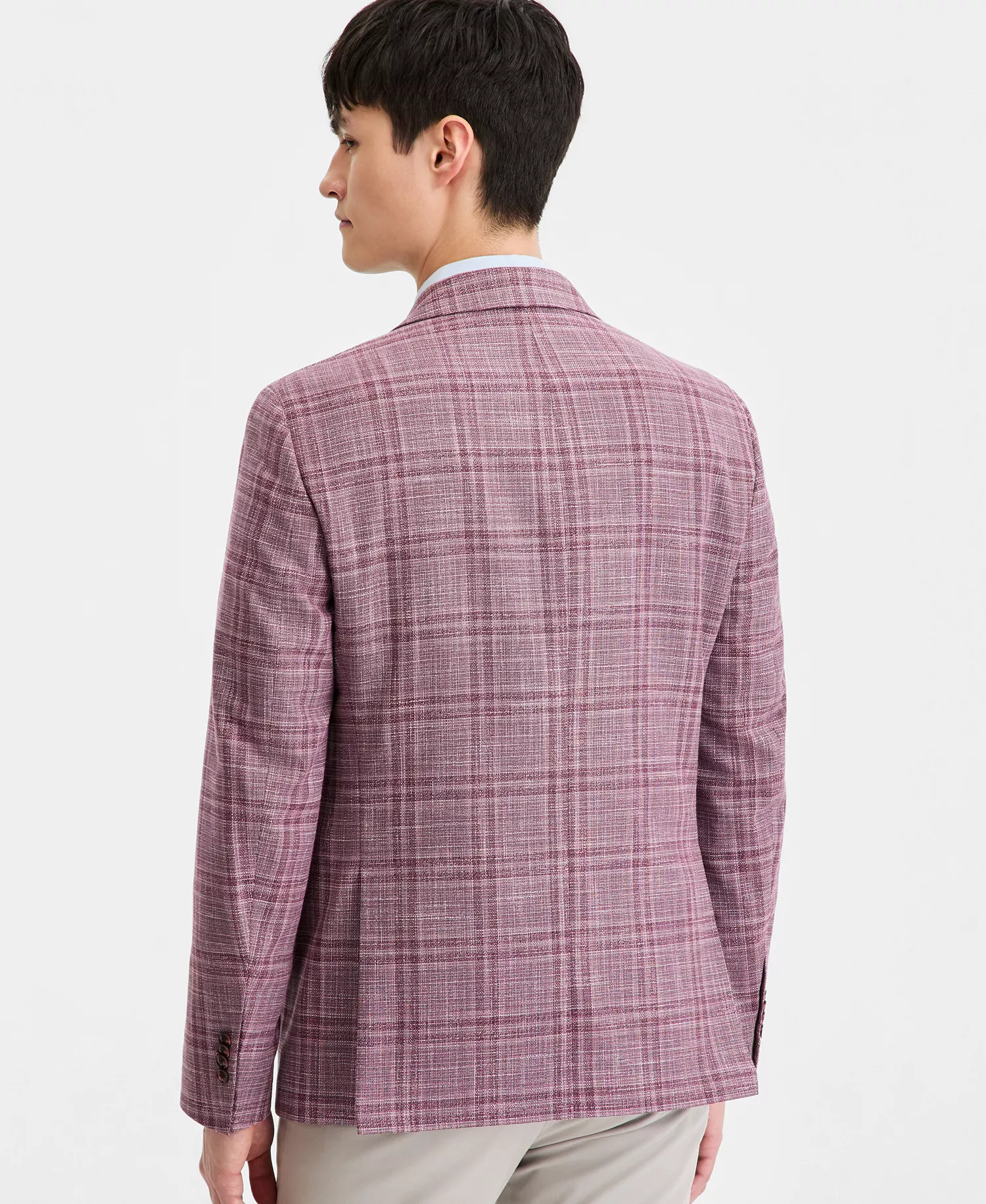 Men's Modern-Fit Patterned Blazer - Berry - 36R