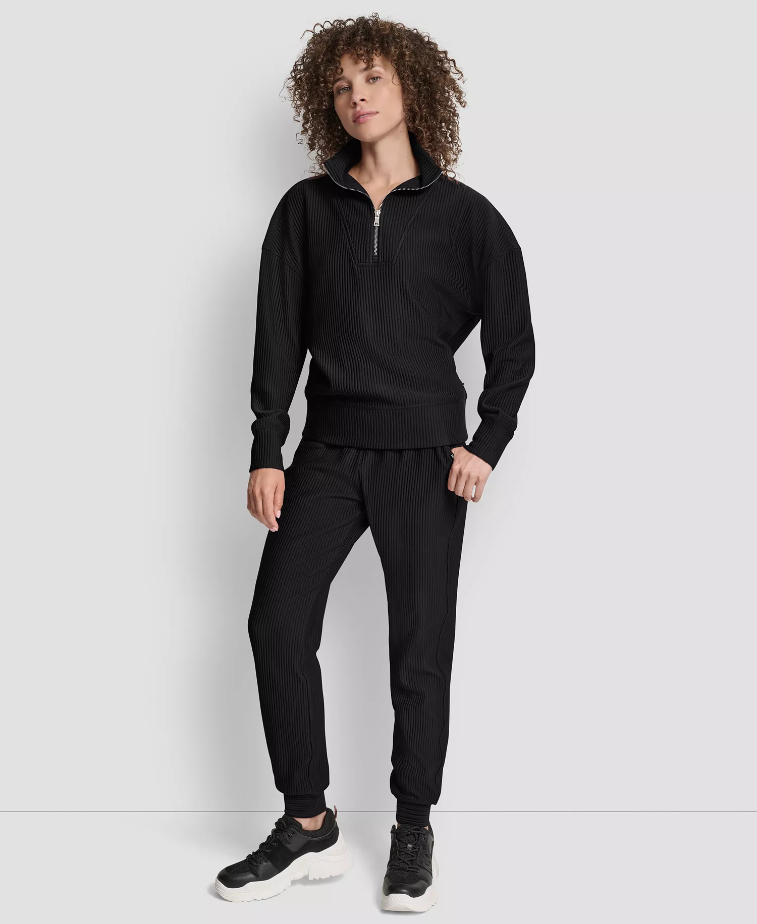 Women's Tech Ottoman Half-Zip Mock Neck Sweatshirt - Black - L