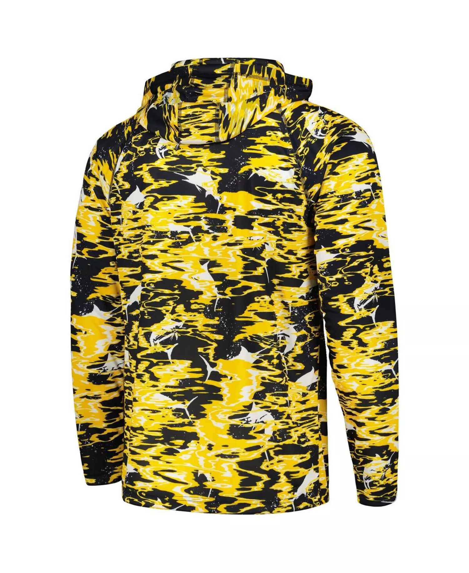 Men's  Navy Michigan Wolverines PFG Terminal Tackle Omni-Shade Rippled Long Sleeve Hooded T-shirt - Navy - L