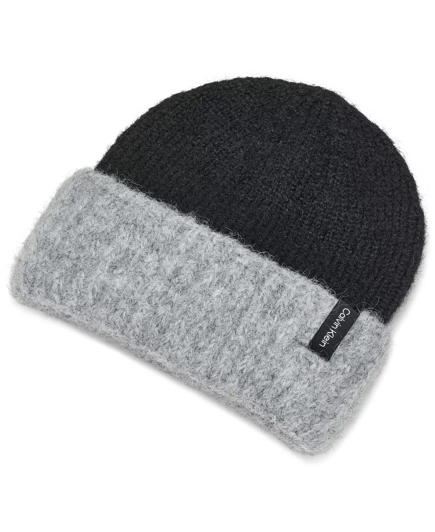 Color Block Knit Beanie - Heather Mid Gray - OS