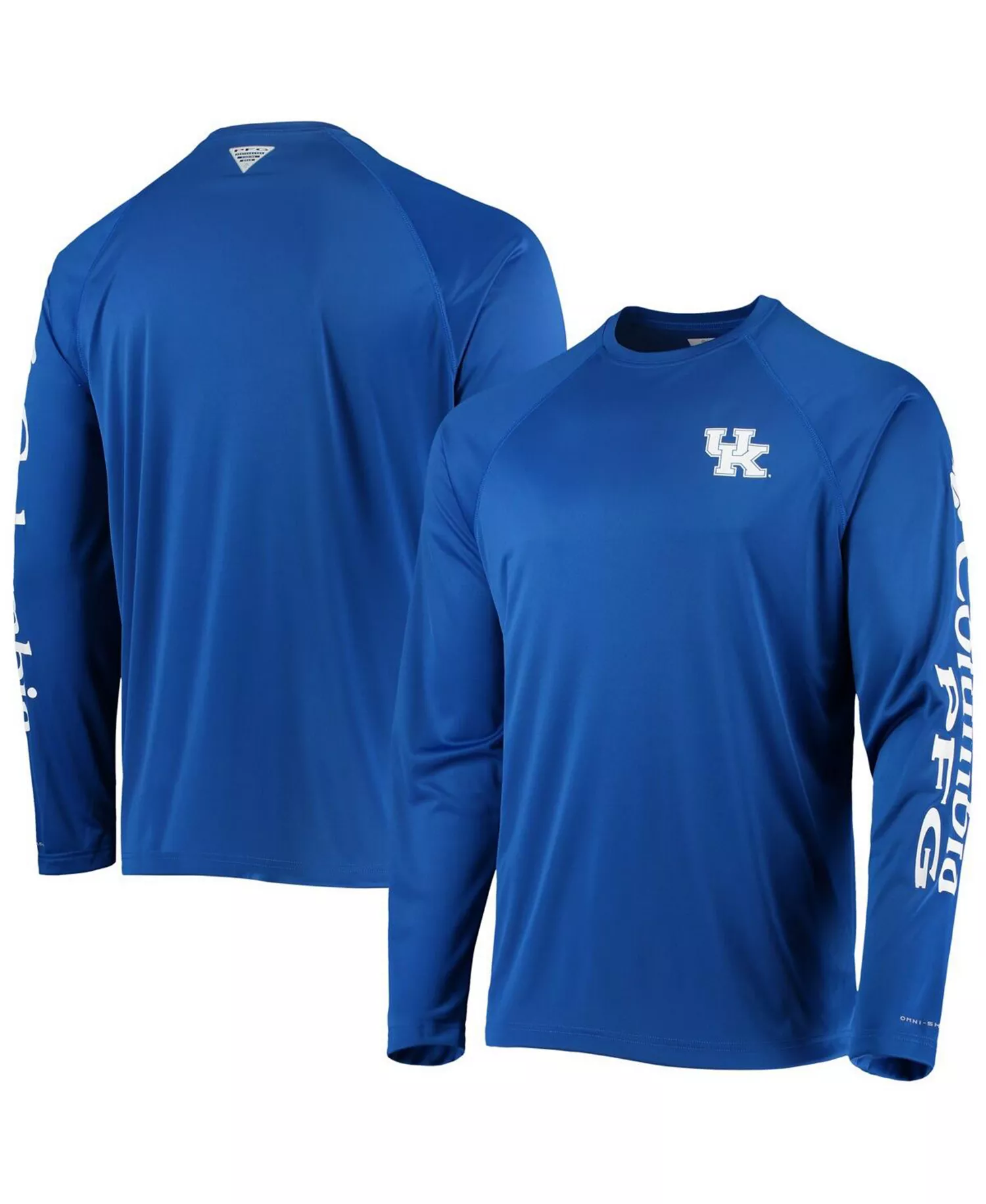 Men's Royal Kentucky Wildcats Terminal Tackle Omni-Shade Raglan Long Sleeve T-shirt - Royal - L