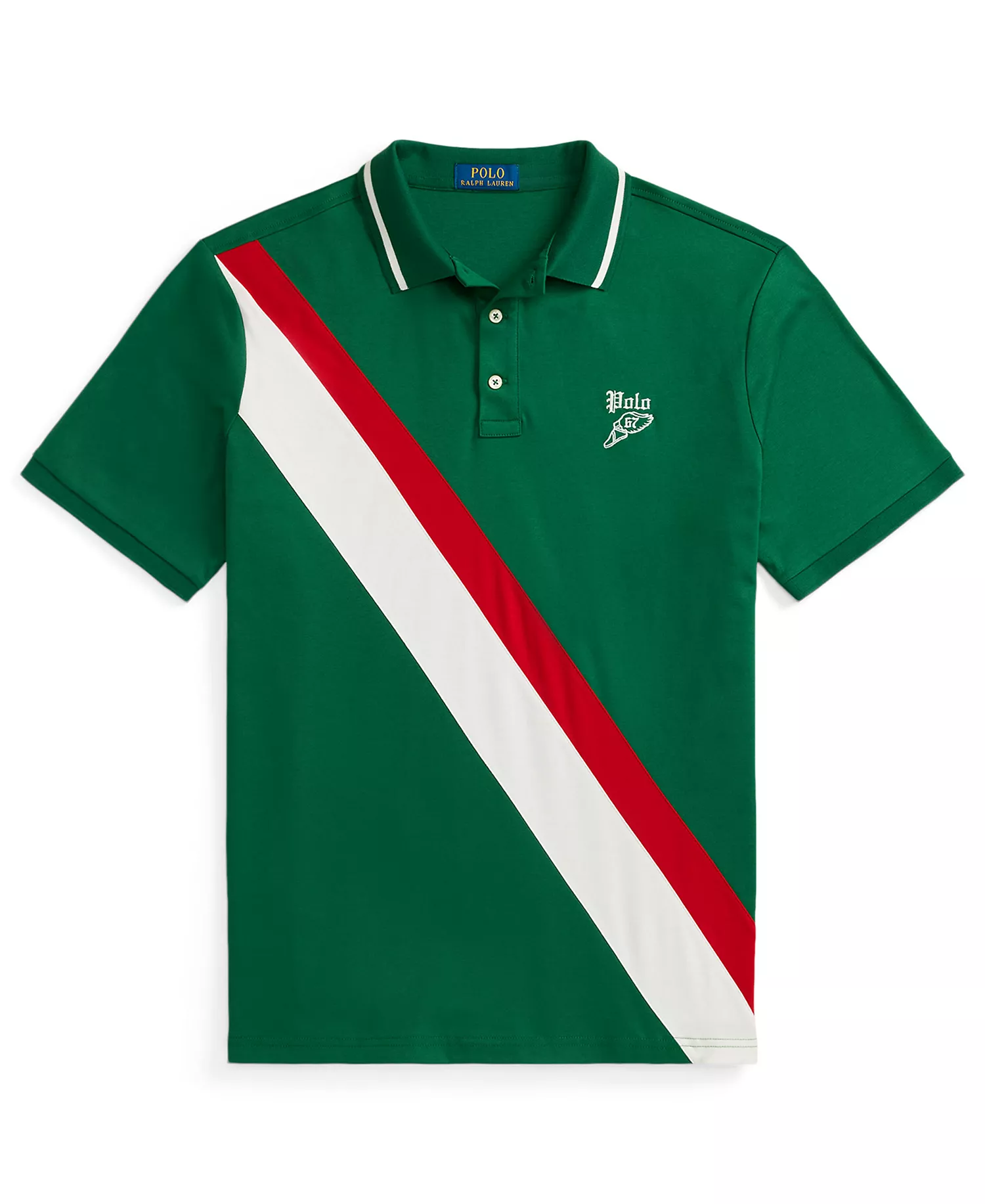 Men's Striped Piecing Short-Sleeve Polo Shirt - New Forest - 2XL