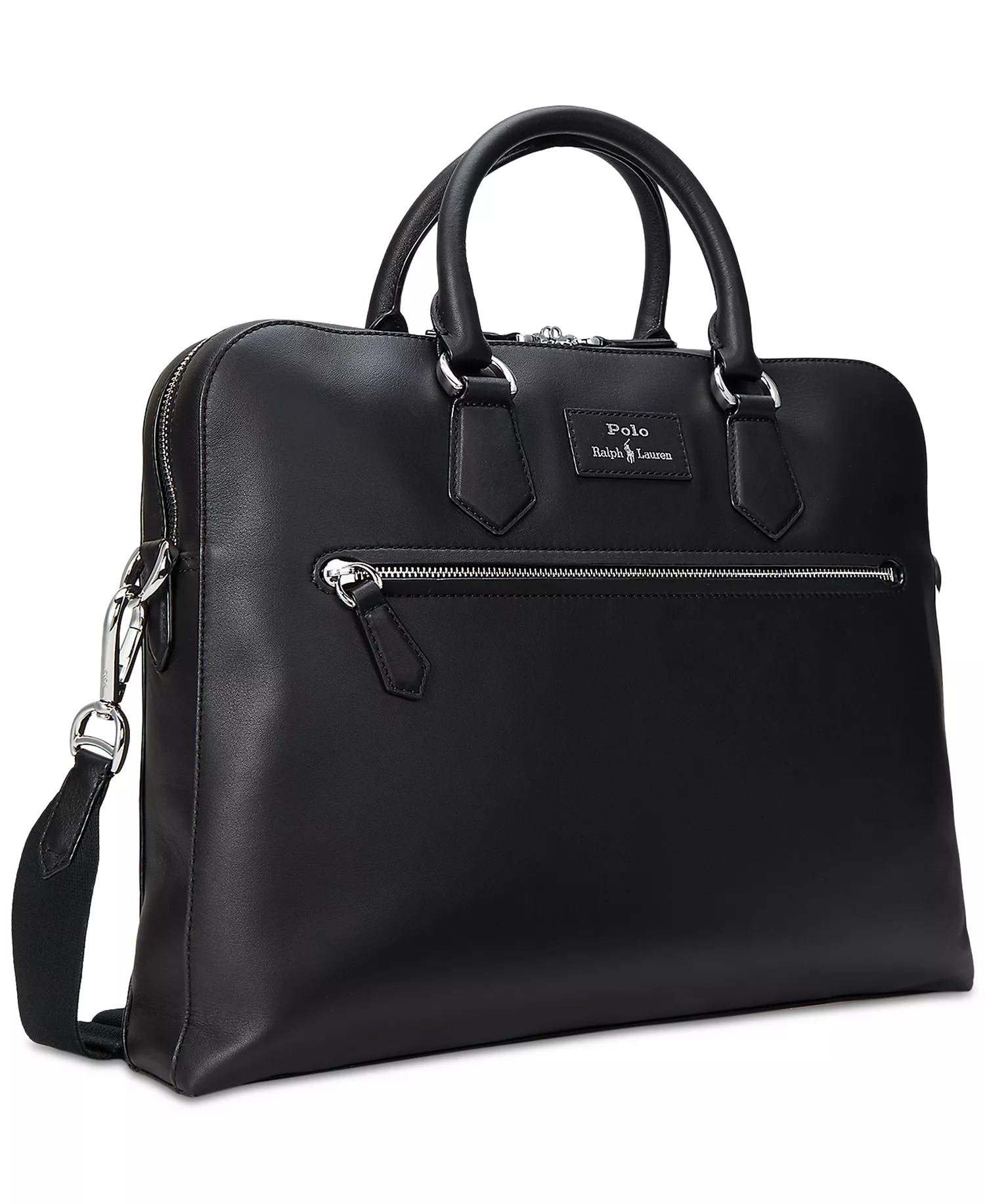Men's Smooth Leather Commuter Bag - Black - No Size