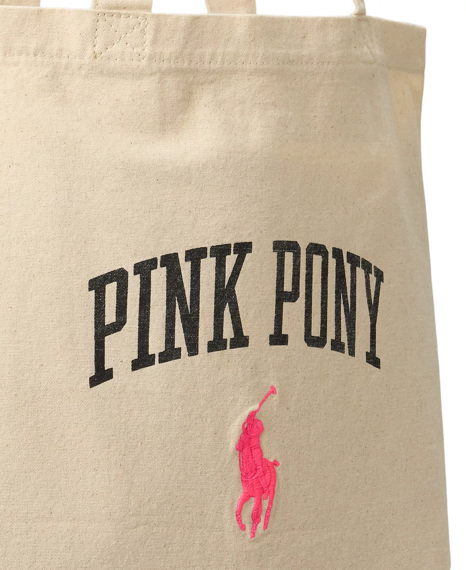 Men's Pink Pony Twill Shopper Tote - Natural/Tan - No Size