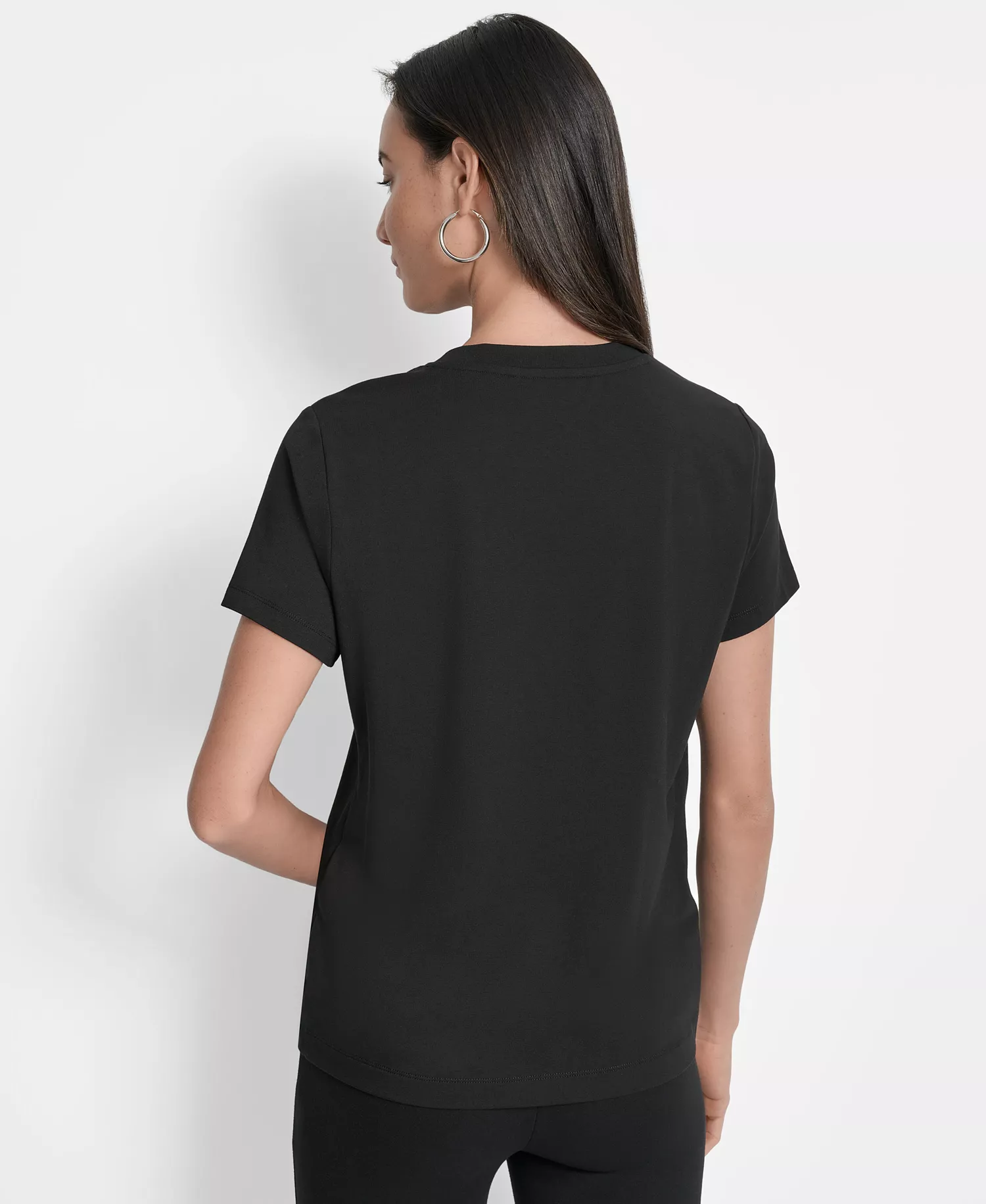 Women's Newspaper Logo Crewneck T-Shirt - Black - L