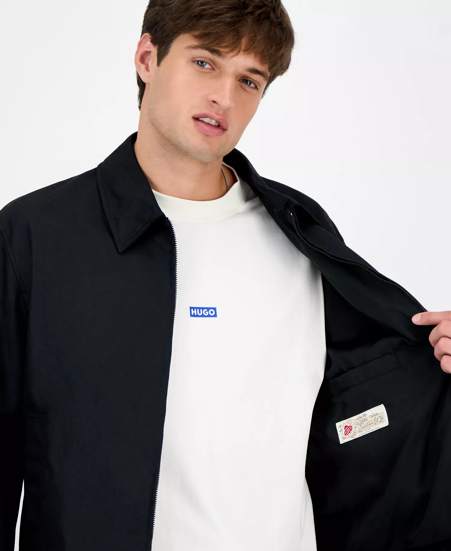 Men's Bapo Harrington Mid-Weight Regular Fit Wax Jacket - Black - 2XL
