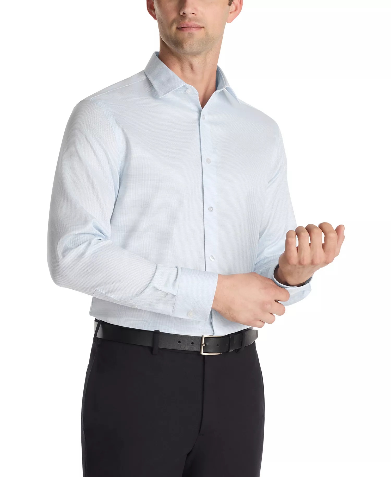 Men's Wrinkle Free Slim Fit Dress Shirt - Blue Multi - 14.5 32/33