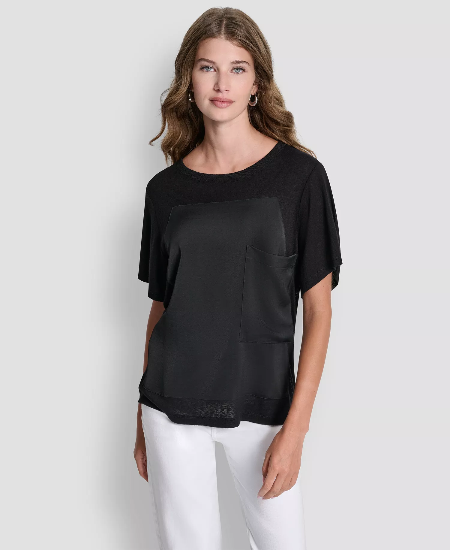 Women's Crewneck Short Sleeve T-Shirt - Black - L