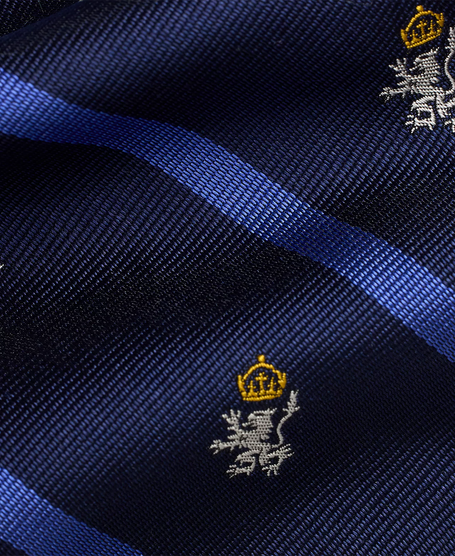 Men's Striped Silk Repp Club Tie - Navy - No Size