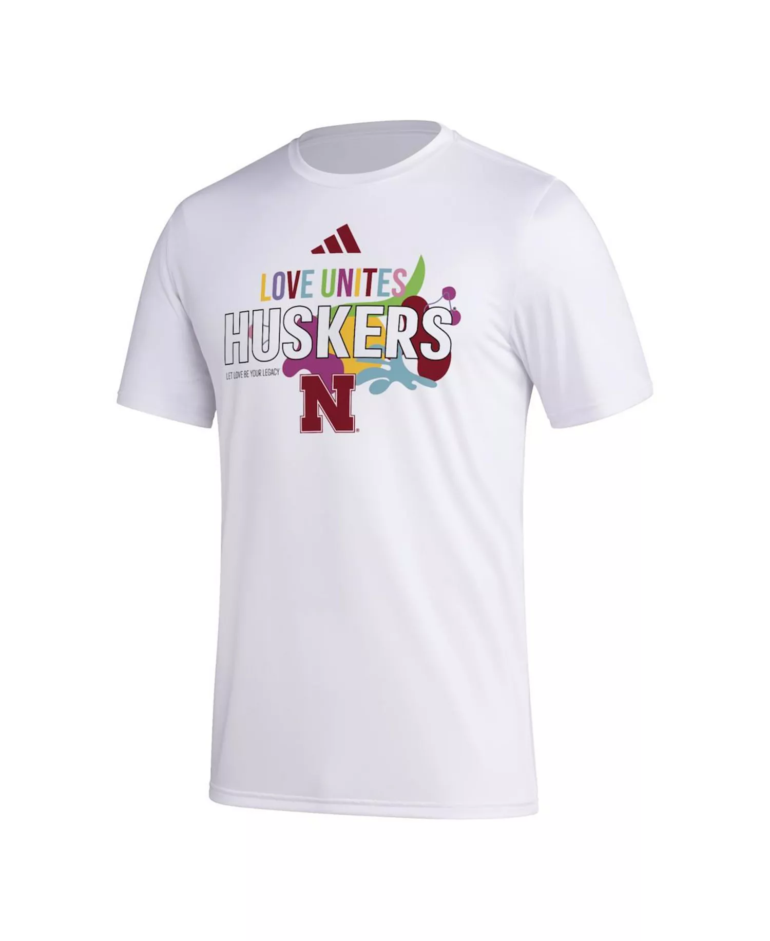 Men's x Rich Mnisi Pride Collection White Nebraska Huskers Pregame AEROREADY T-Shirt - White - 2XL