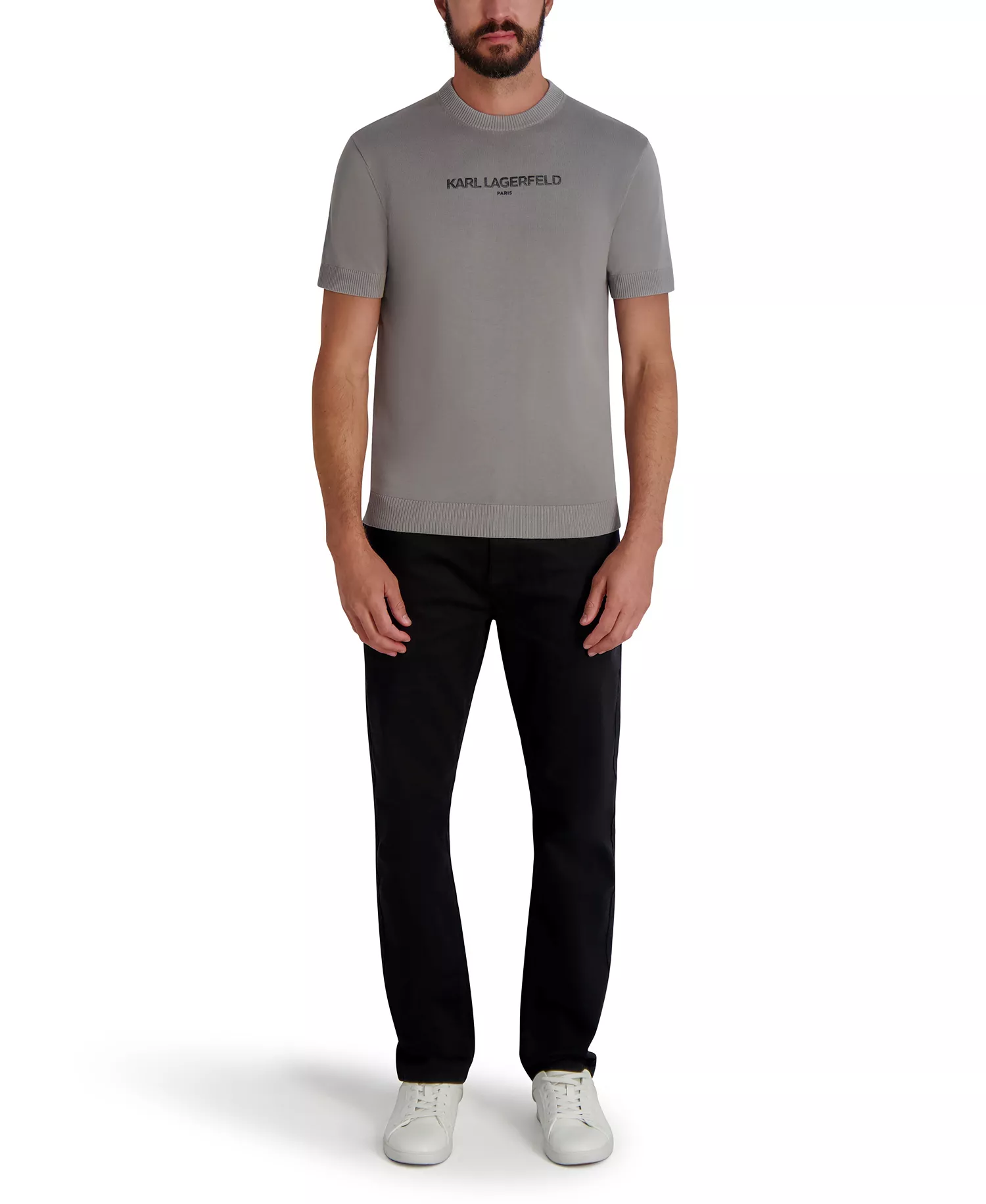 Men's Short Sleeve Sweater T-Shirt - Gray - 2XL