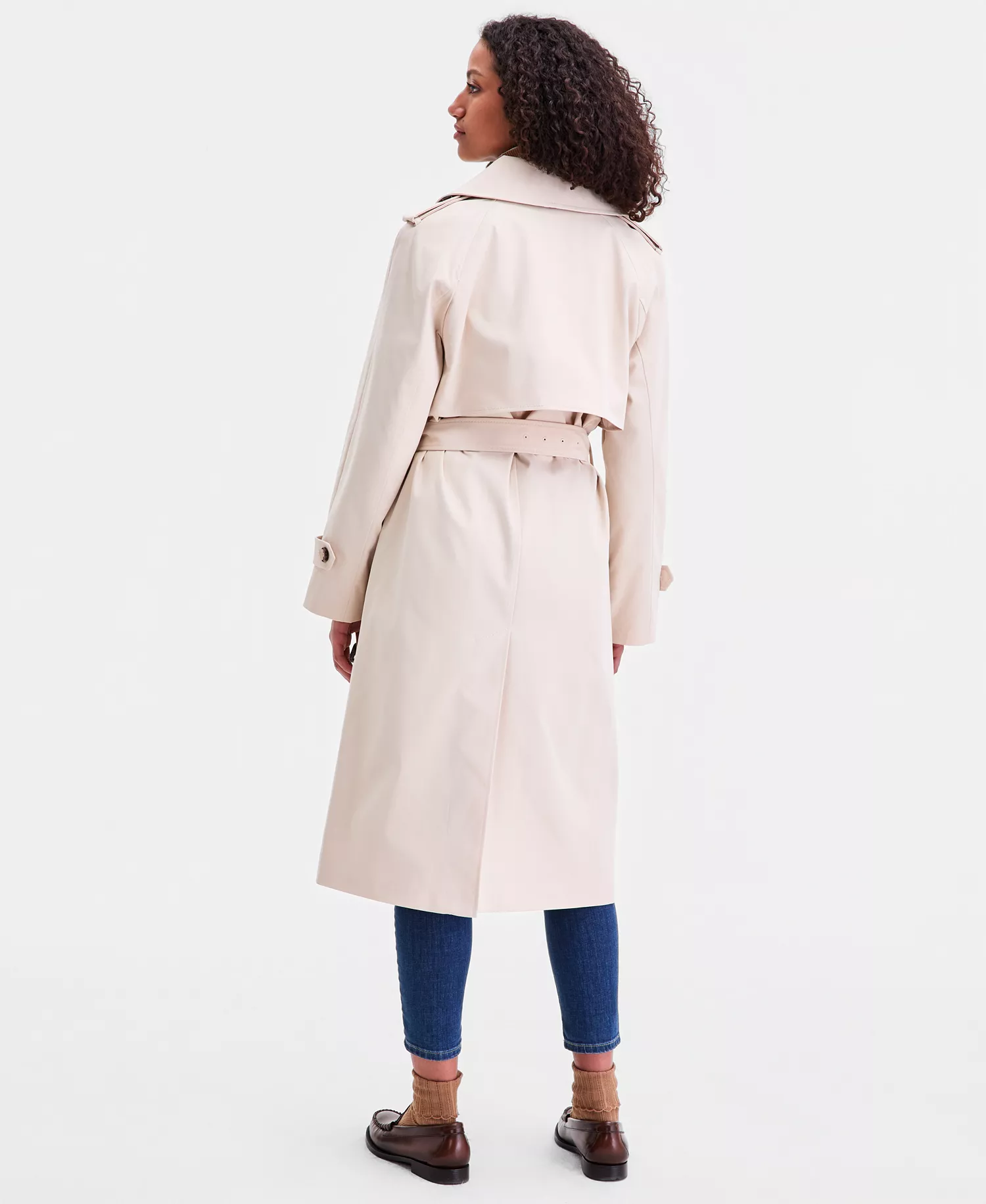 Petite Double-Breasted Belted Trench Coat - CALICO - P/L