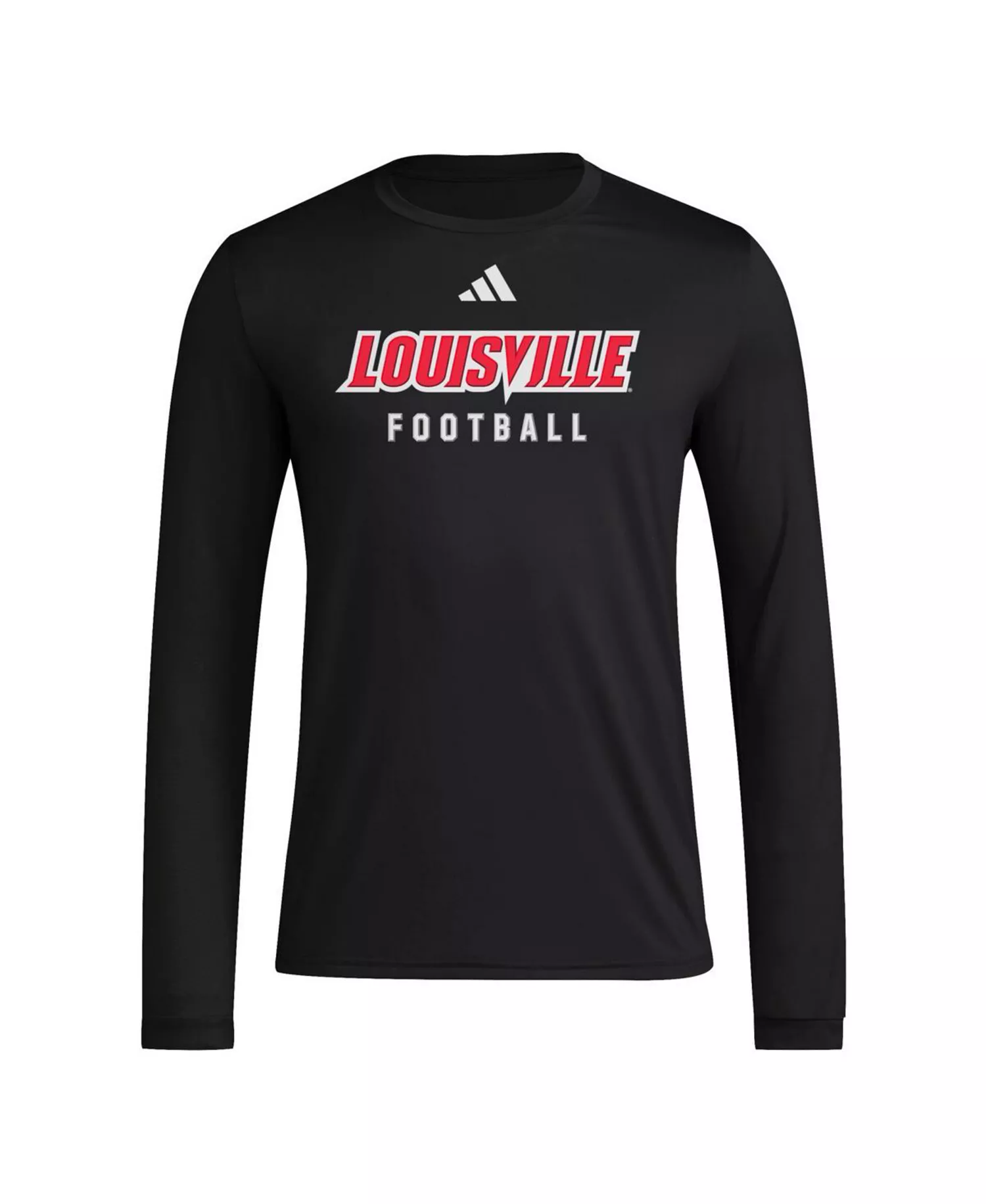 Men's Black Louisville Cardinals Locker Practice Football Pre-Game Long Sleeve T-Shirt - Black - L