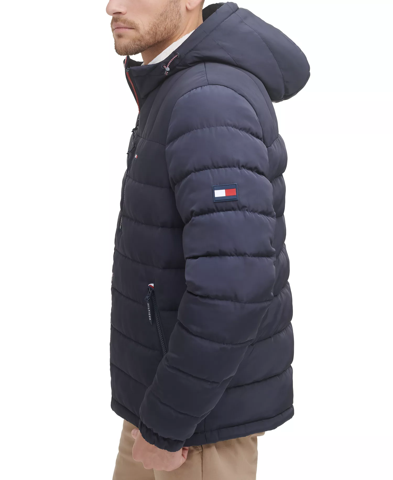 Men's  Sherpa Lined Hooded Quilted Puffer Jacket - Midnight - S
