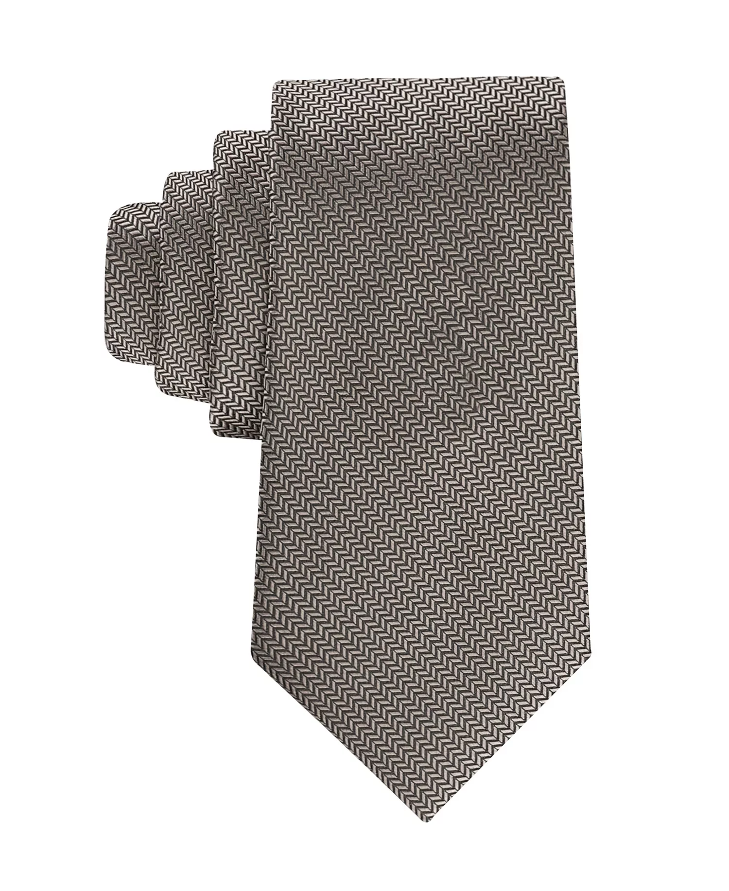 Men's Mason Chevron Striped Tie - Taupe - ONE SIZE