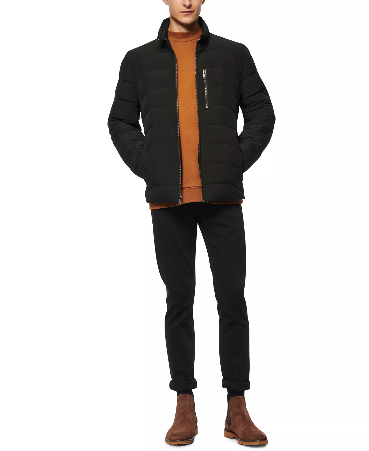 Men's Carlisle Stretch Packable Moto Jacket - Black - L
