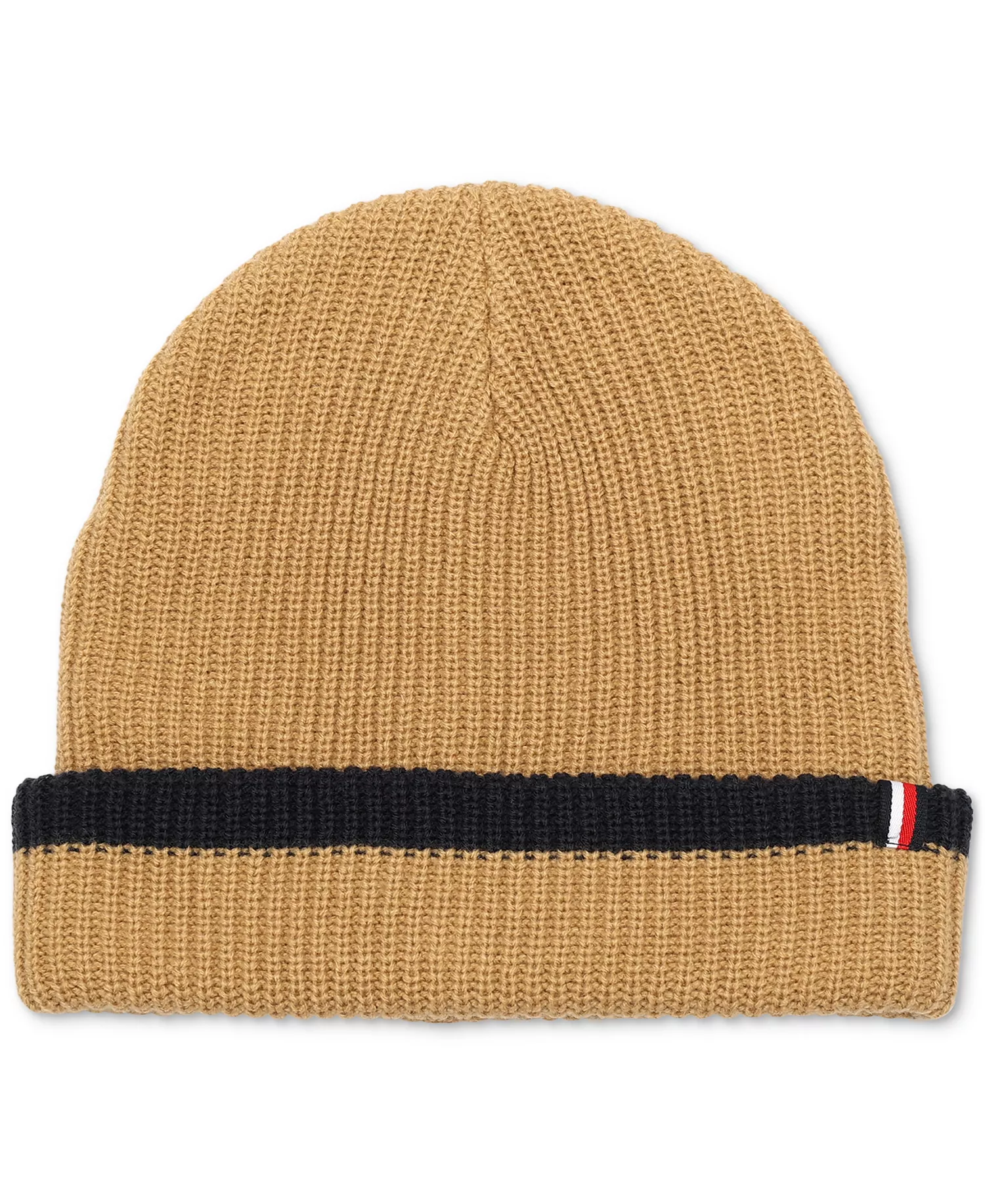 Men's Tipped Ribbed-Knit Beanie - Classic Kh - ONE SIZE