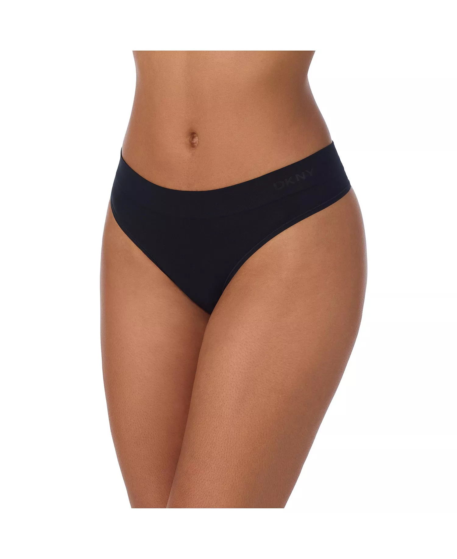 Women's Seamless Litewear Thong Panty DK5016N - Black - L