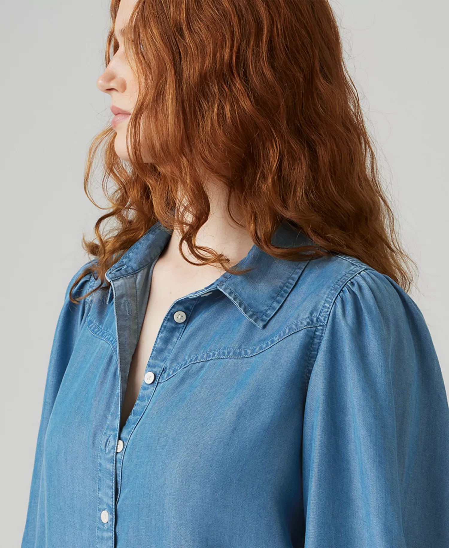 Women's Journey Western Point Collar Shirt - Blue - L