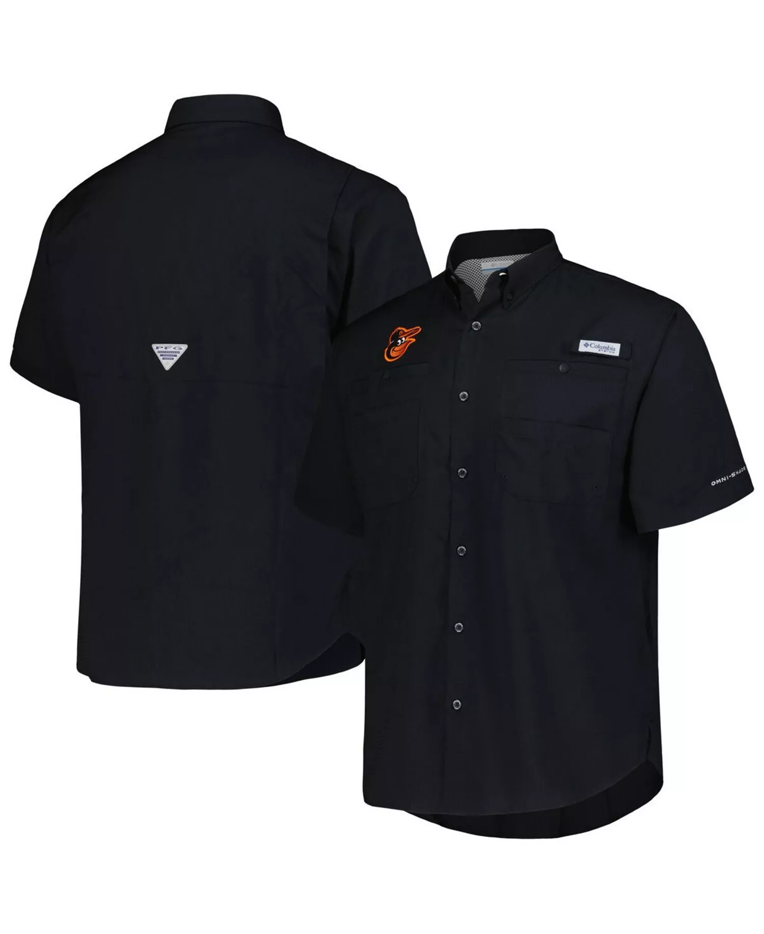 Men's Black Baltimore Orioles Tamiami Omni-Shade Button-Down Shirt - Black - L