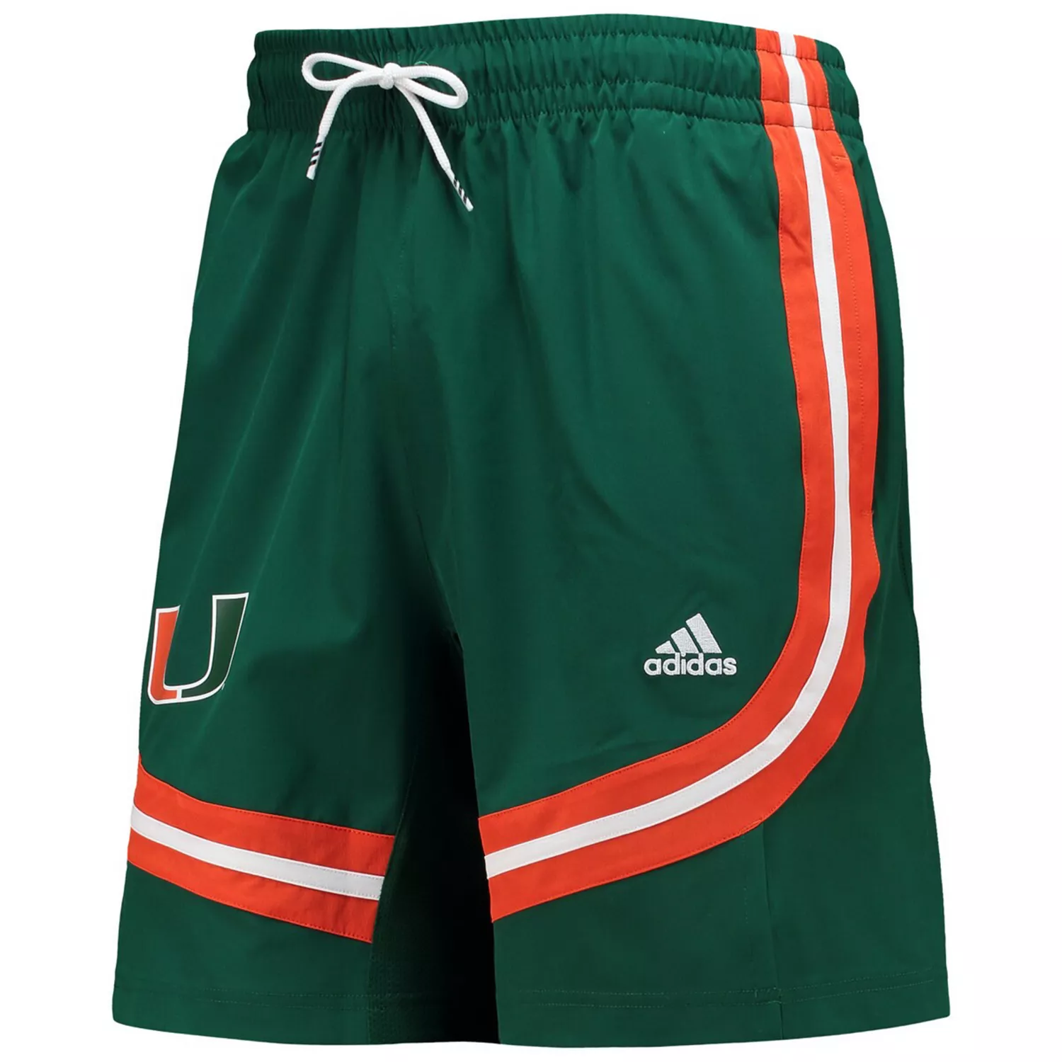 Men's Green Miami Hurricanes Swingman Basketball AEROREADY Shorts - Green - M