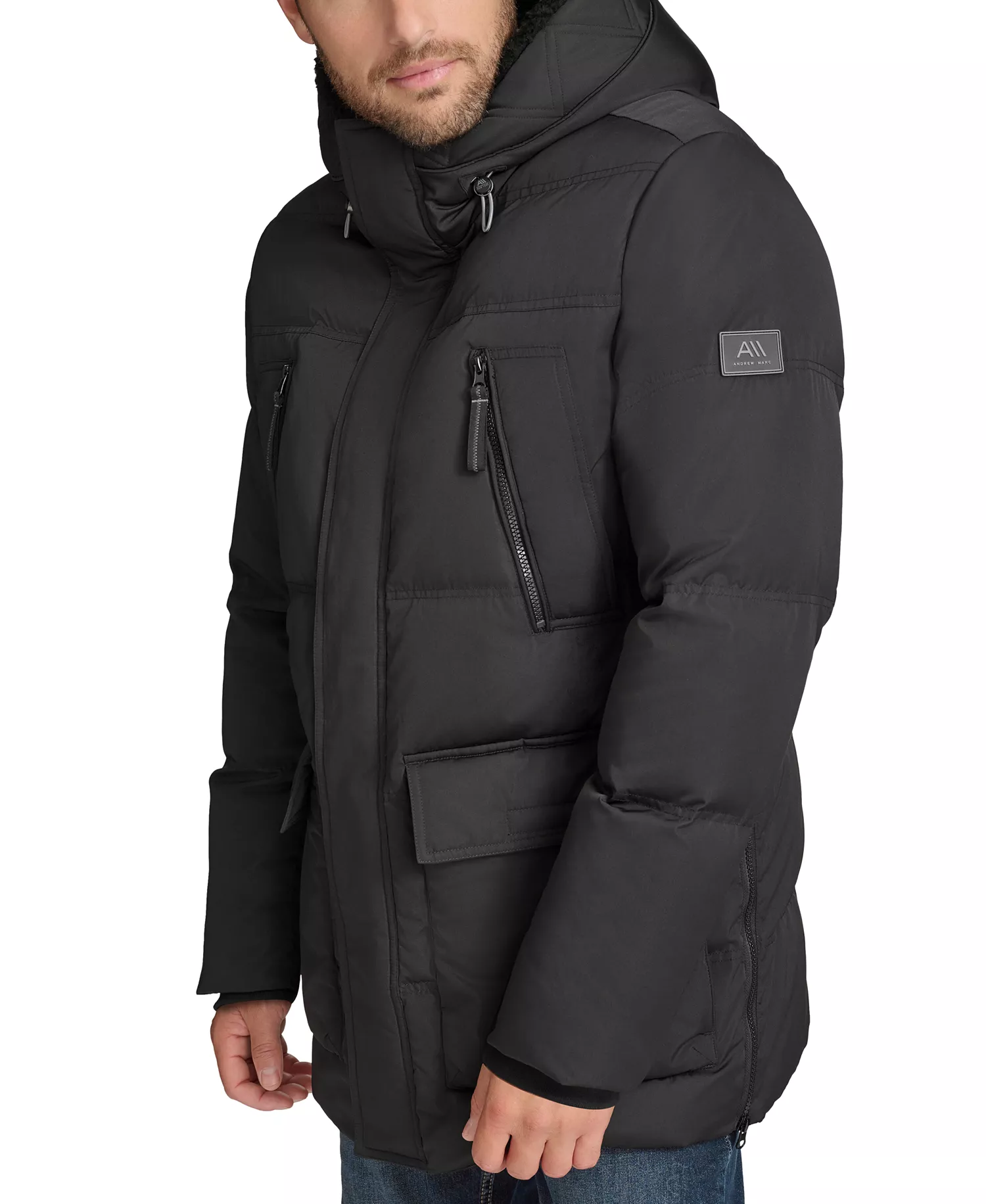 Men's Mackay Faux-Fur Parka Jacket - Black - L