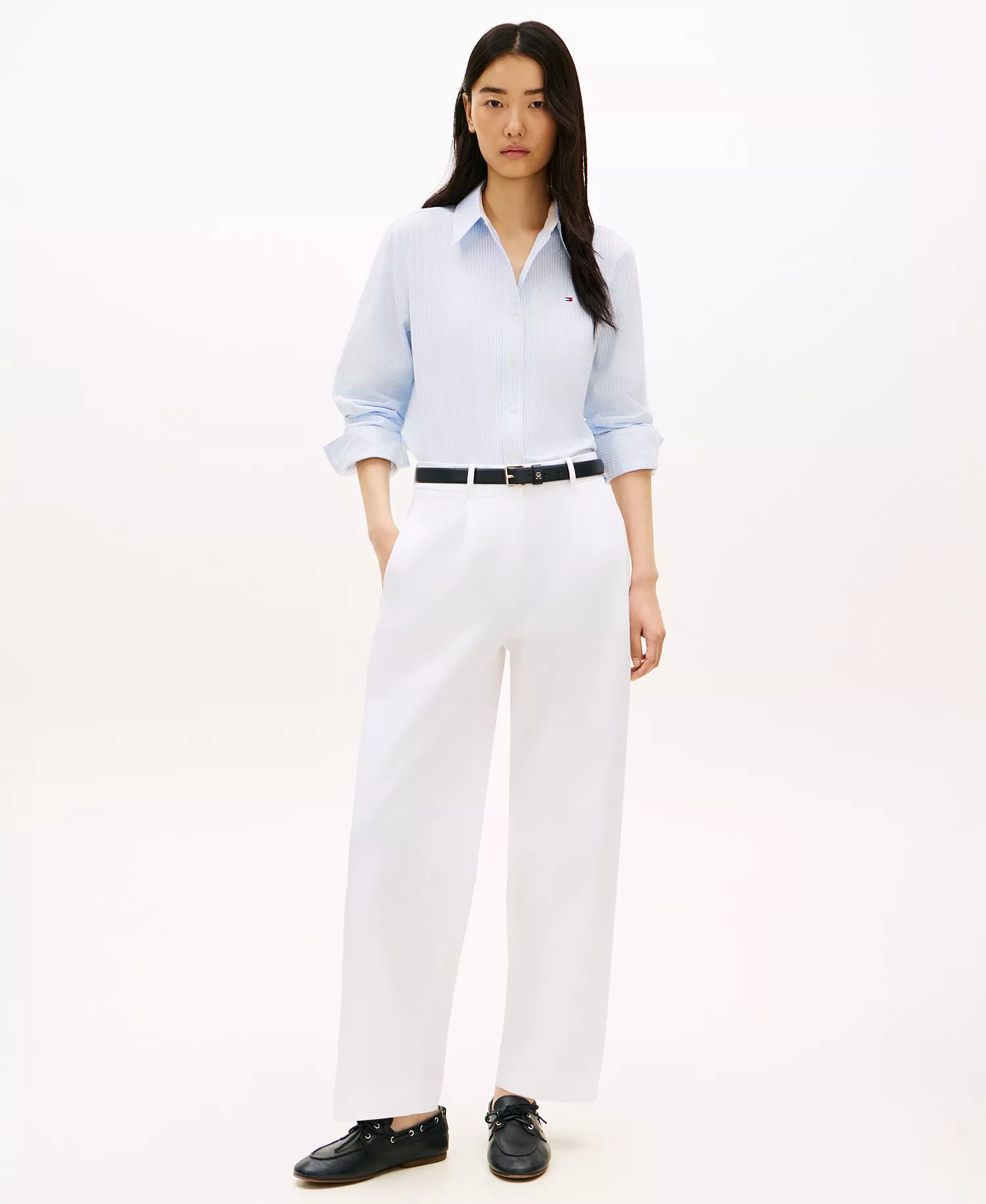 Women's Long-Sleeve Oxford Shirt - Blue - L