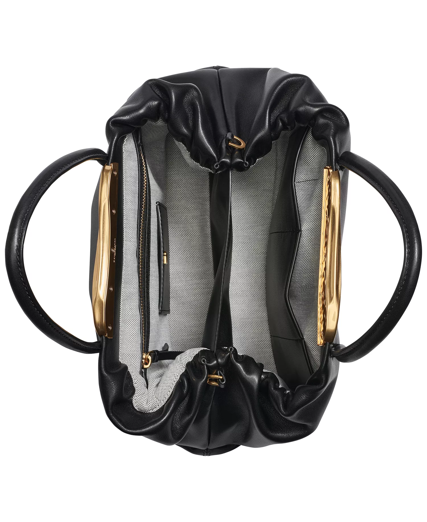 Poplin Medium Satchel Bag - Black/Gold - NO SIZE