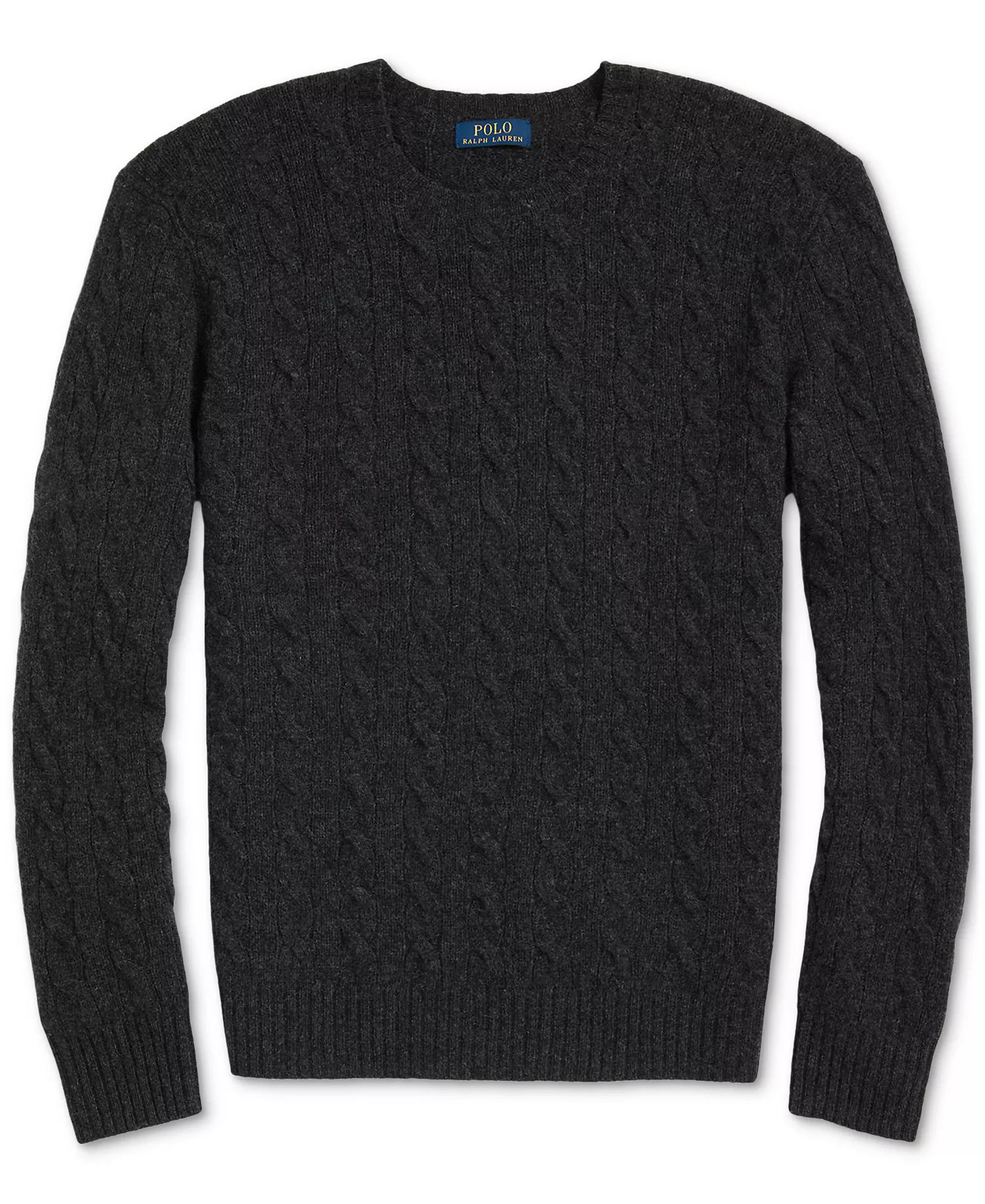 Men's Wool-Cashmere Cable-Knit Sweater - Dark Granite Hthr - 2XL