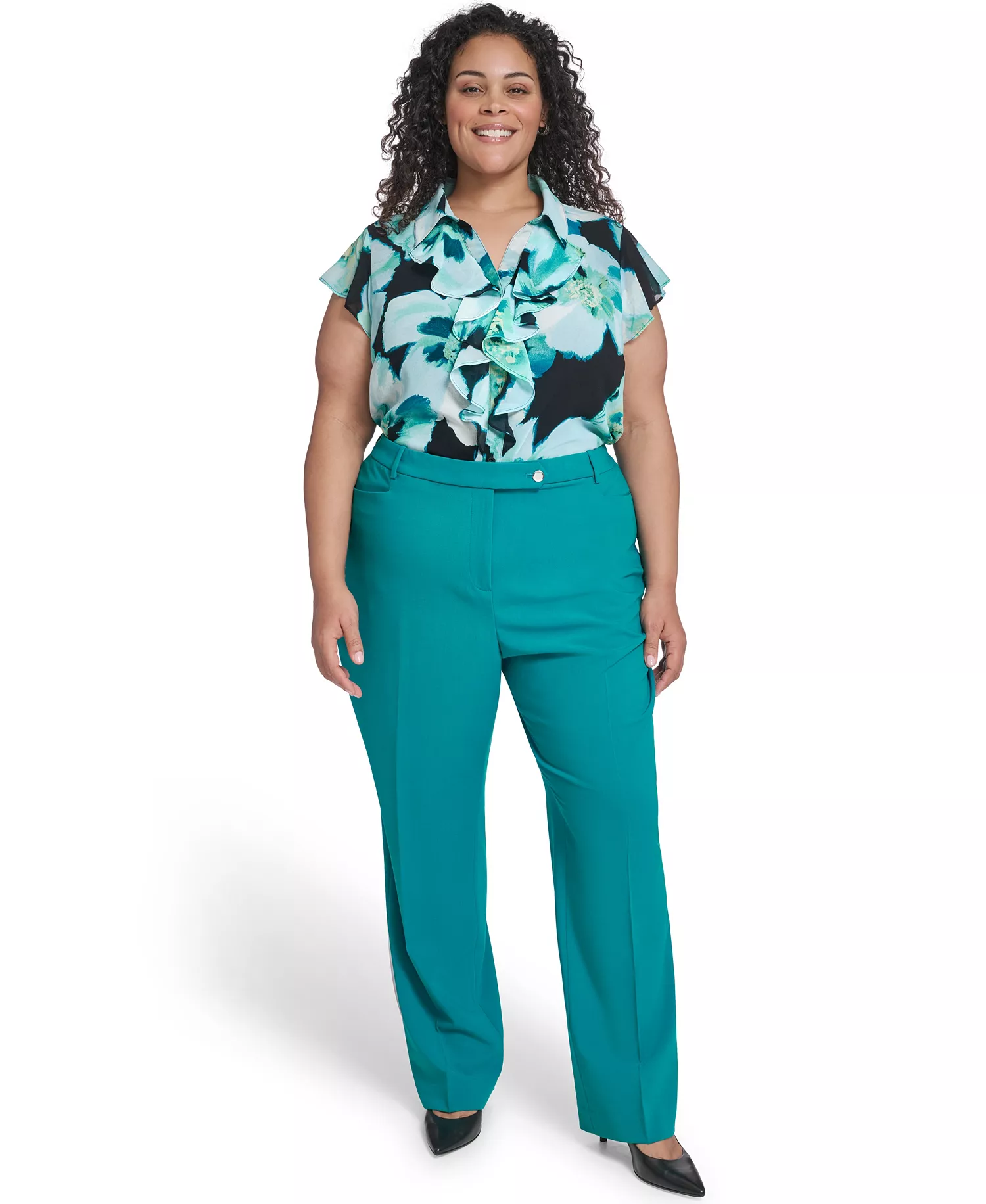 Plus Size Mid-Rise Modern Pant - Petrol - 14W