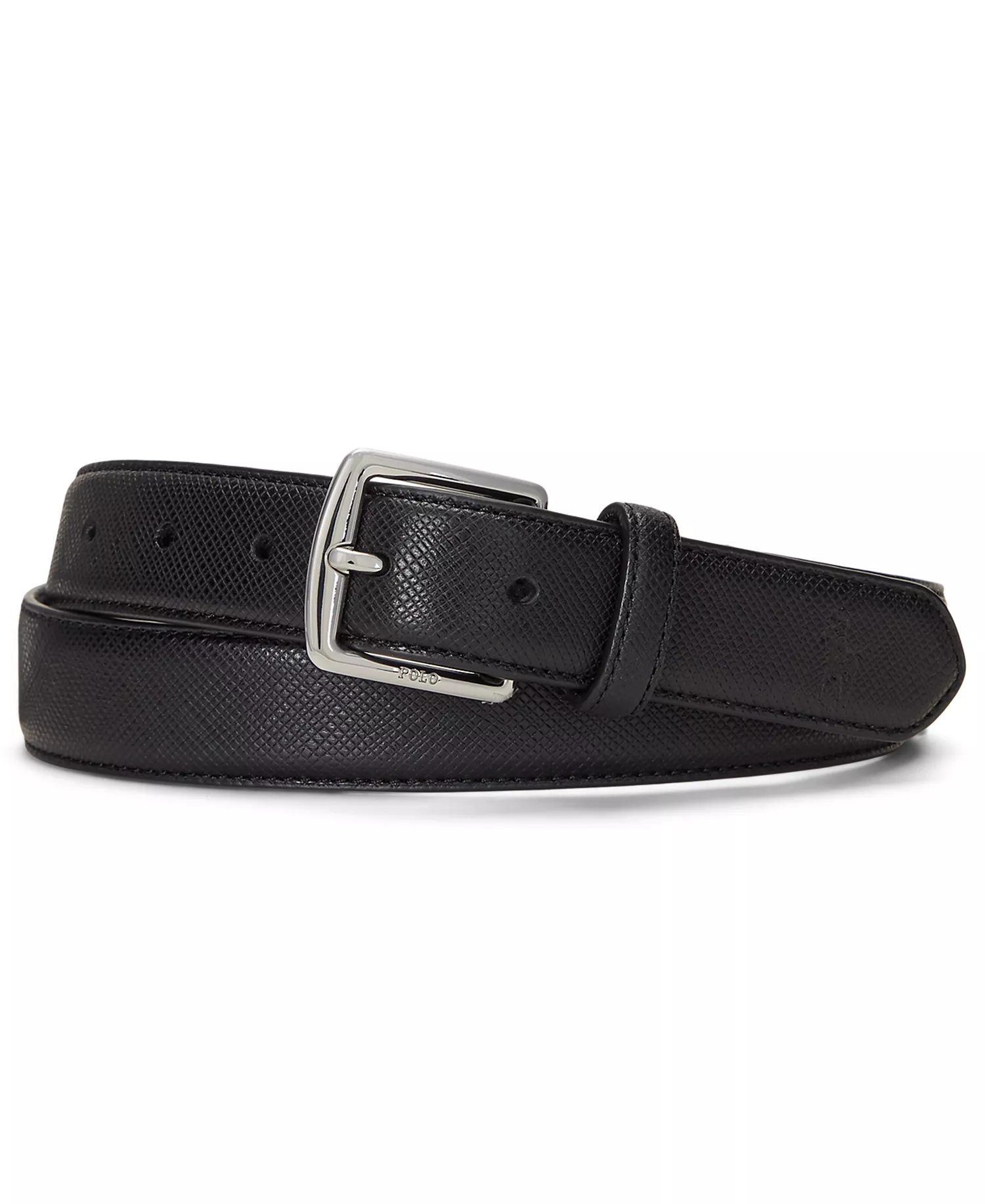 Men's Saffiano Leather Belt - Black - 32