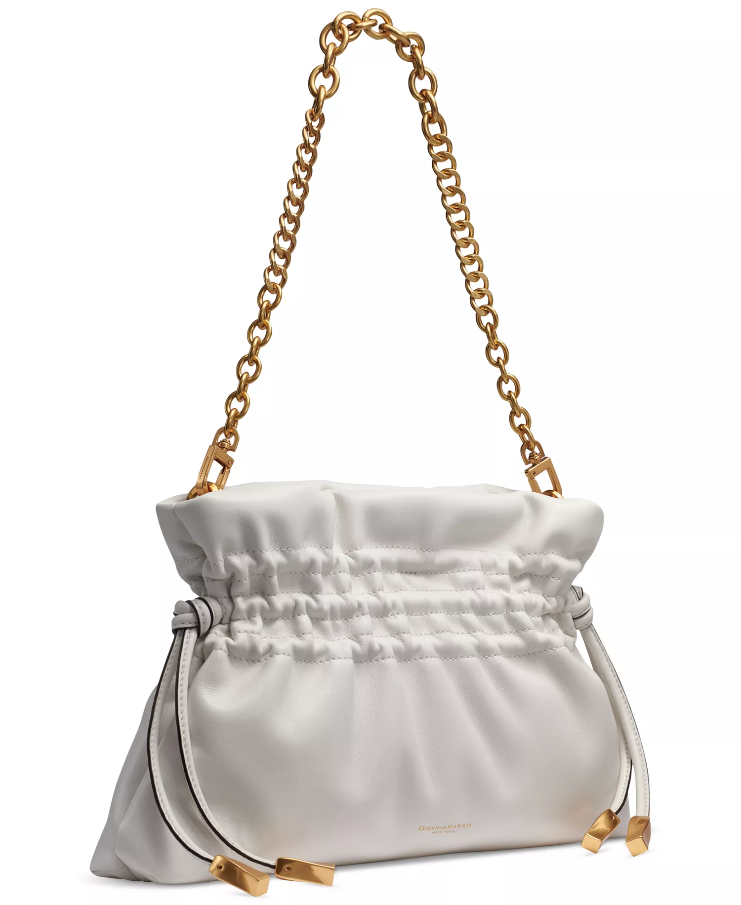 Southold Leather Clutch with Chain Strap - Black/gold - NO SIZE