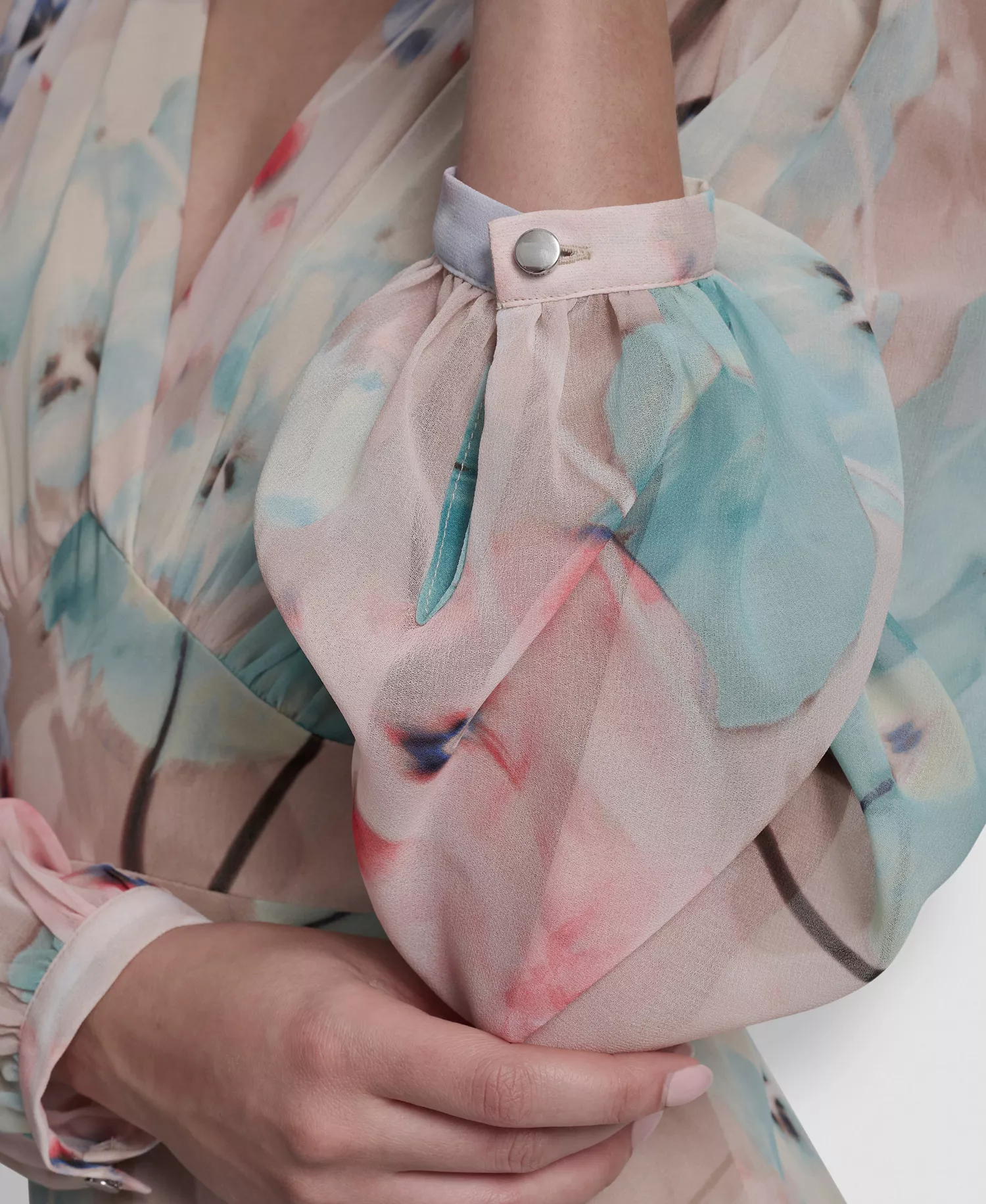 Women's V-Neck Fit and Flare Long Dress - Moonlight Multi - 10