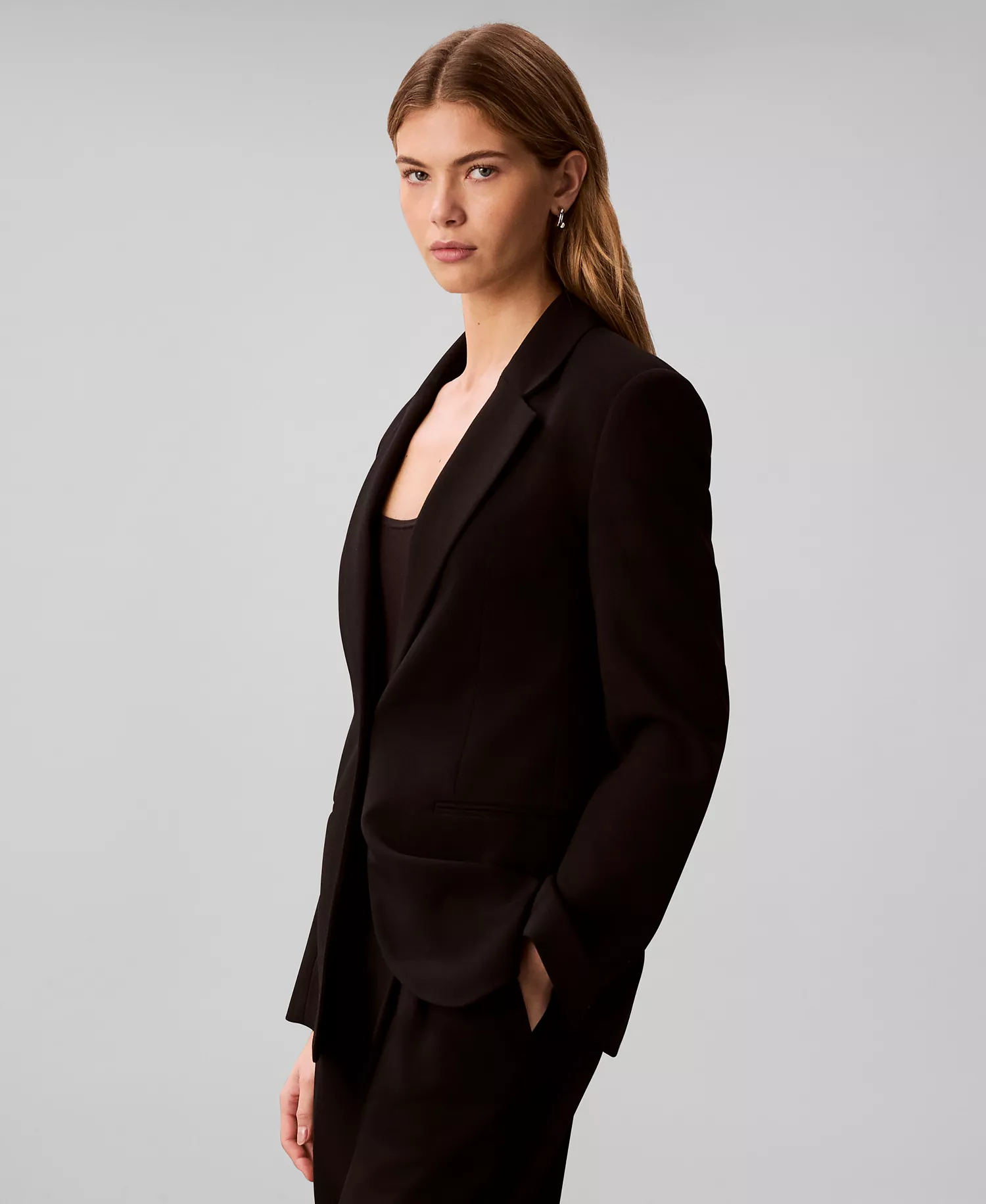 Women's Notch Lapel Cinched Blazer - Black Arch - 10