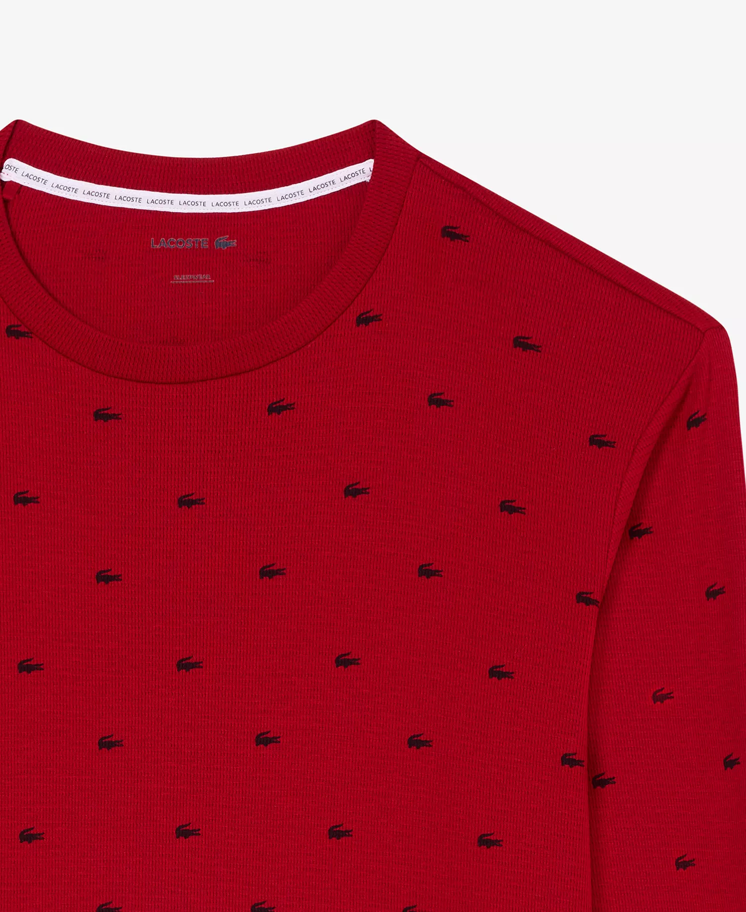 Men's All Over Crocodile Waffle-Knit Thermal Shirt - Ladybird - 2XL
