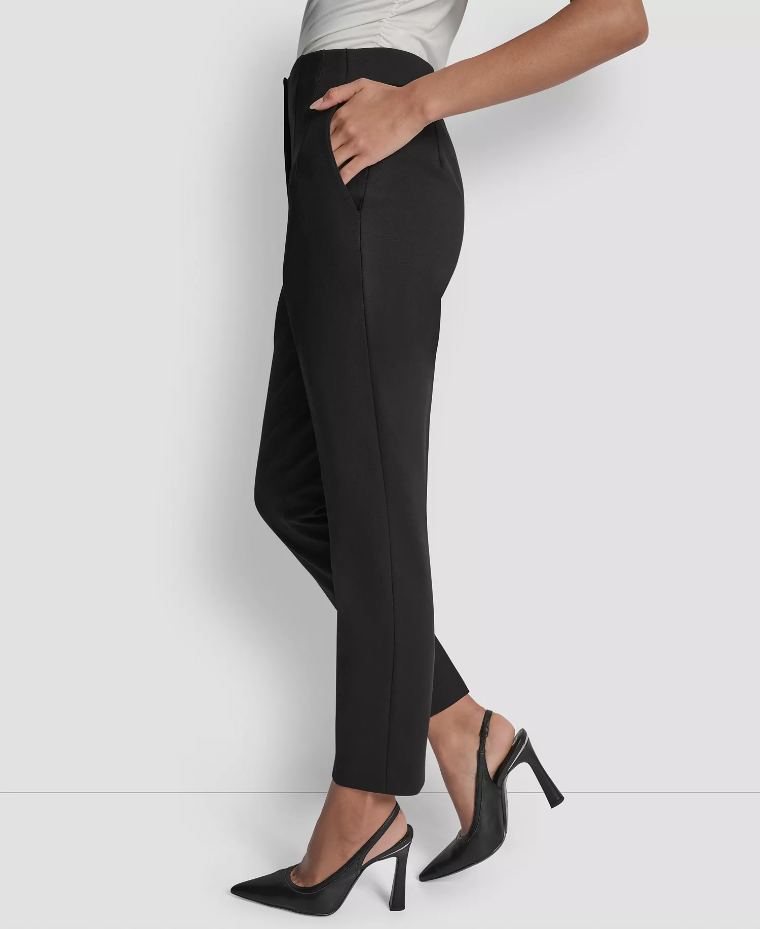 Women's Hollywood Slim-Leg Ponte Knit Pants - Black - 10