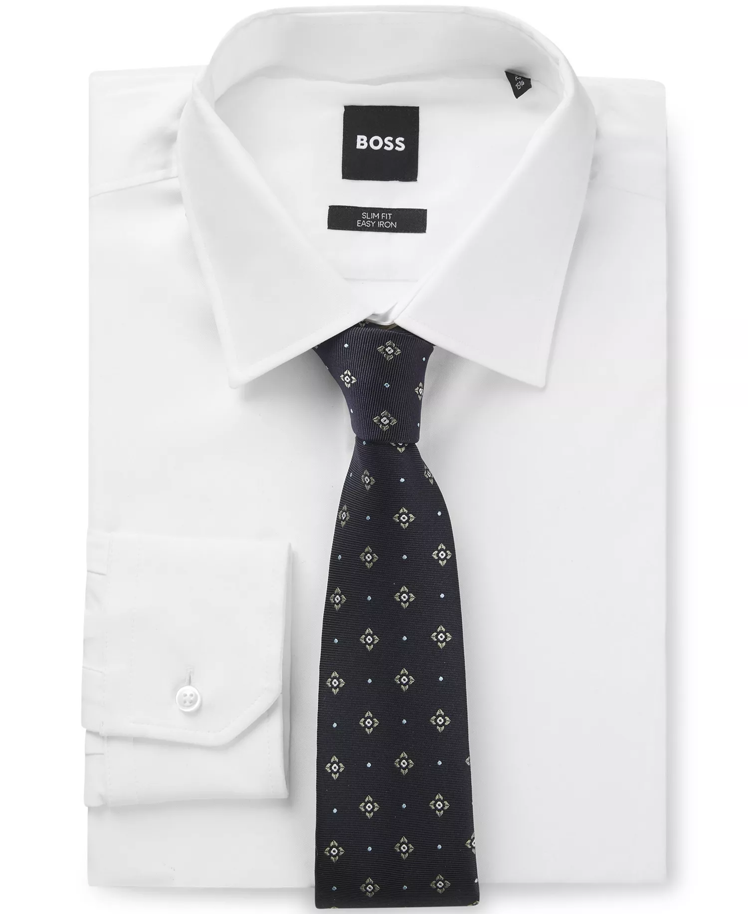 Men's Silk-Blend Diagonal Stripe Tie - Dark Blue - ONE SIZE