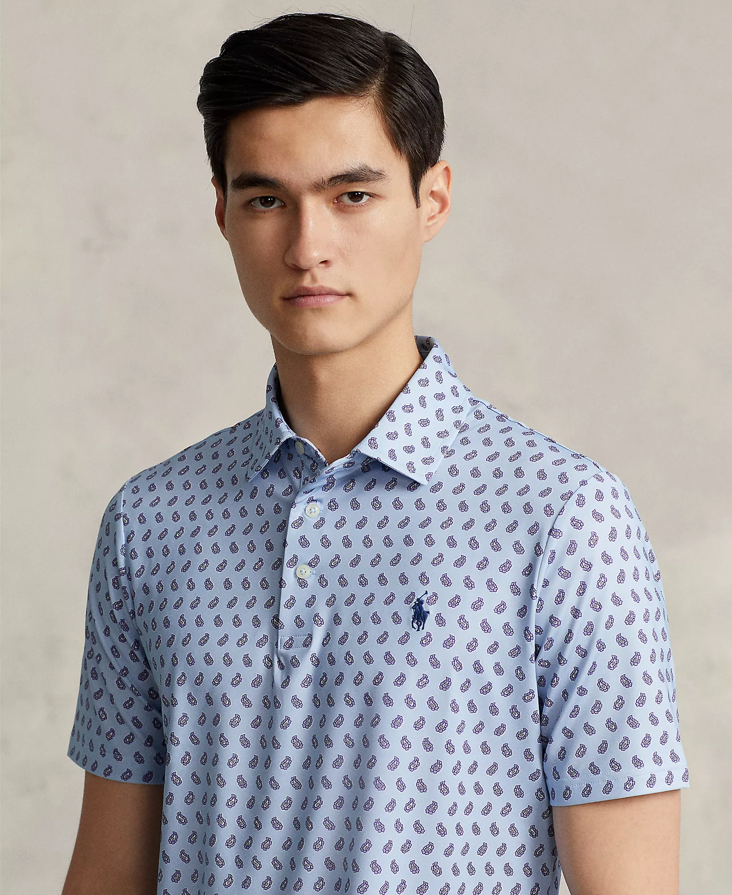 Men's Classic-Fit Performance Jersey Polo Shirt - Elite Blue Gansett Foulard - 2XL