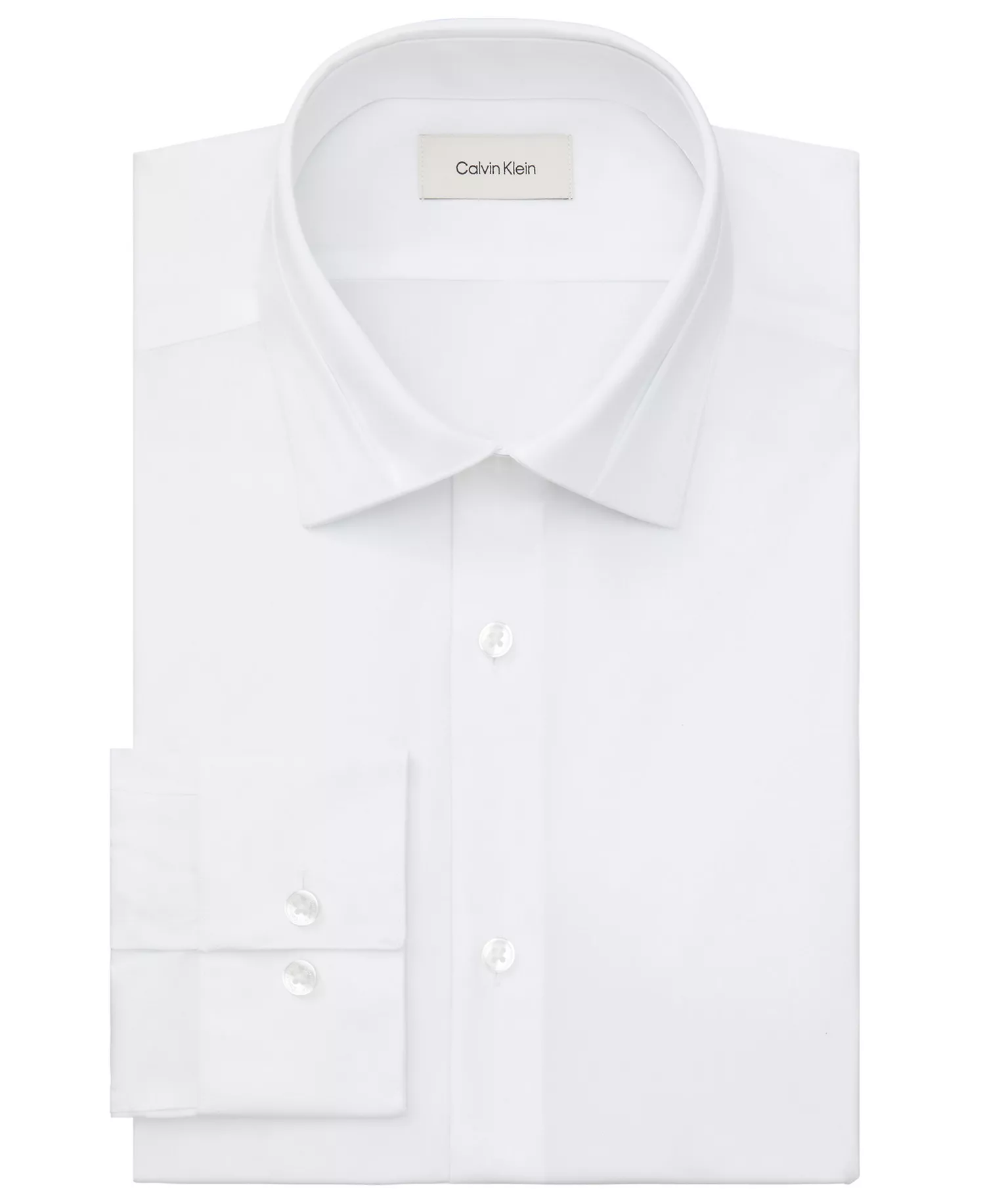 Calvin Klein Men's Wrinkle-free Slim Fit Dress Shirt - White - 14.5 32/33