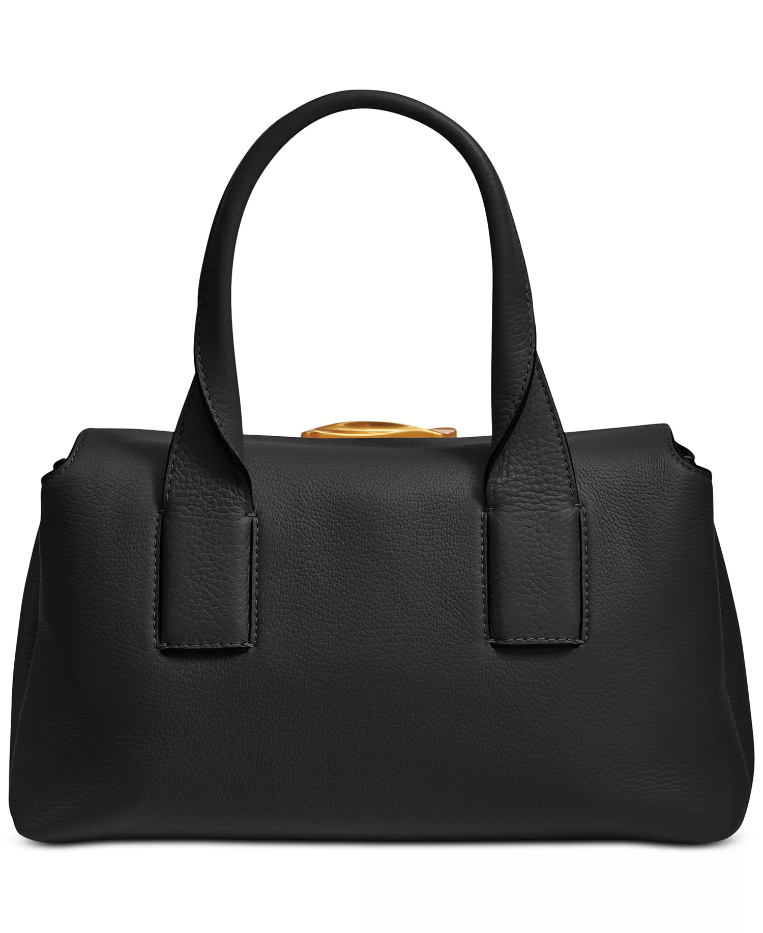 Amagansett Soft-Rolled Leather Satchel with Sculpted Magnet Closure - Black/gold - NO SIZE