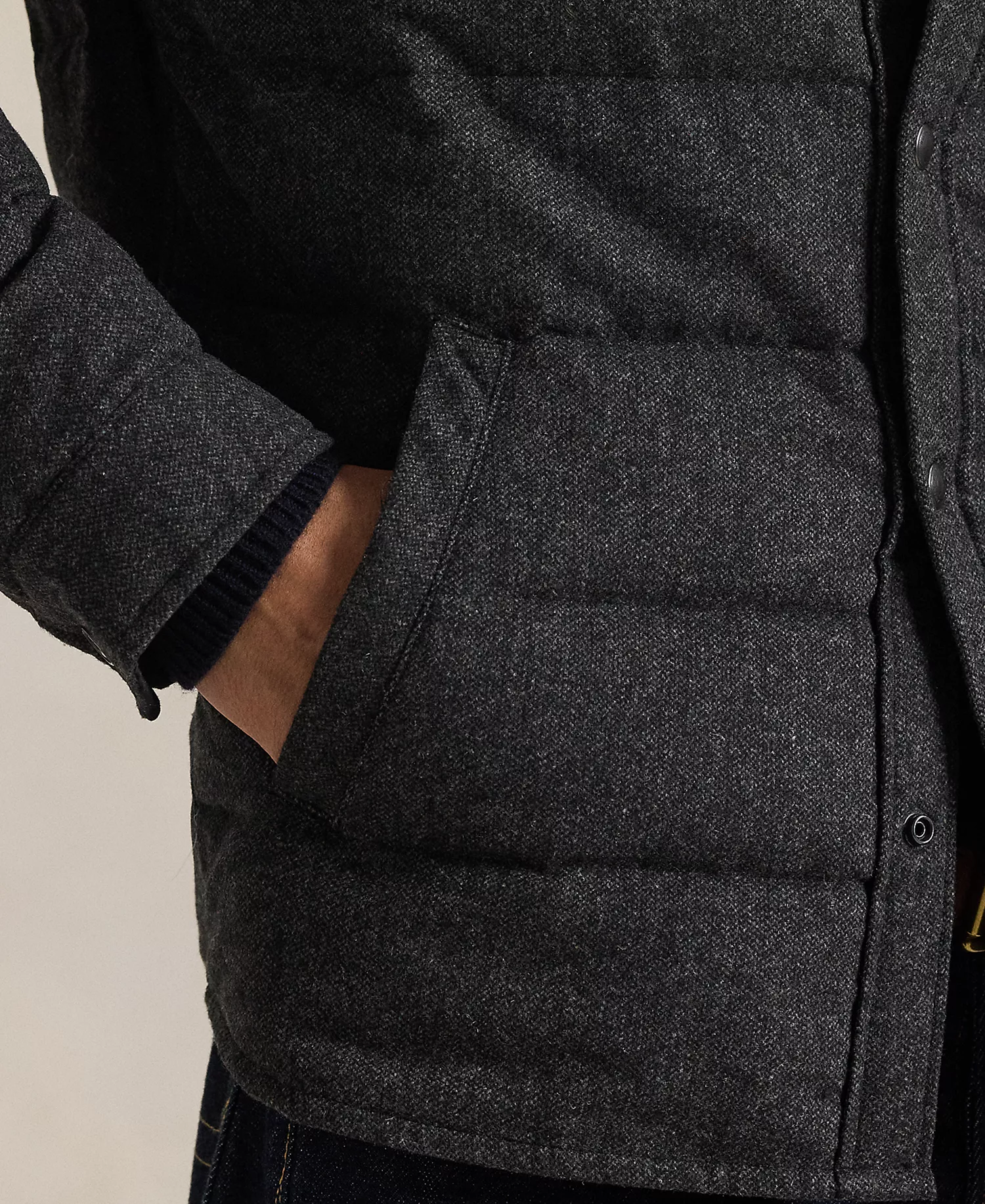 Men's Straight Collar Quilted Down Shirt Jacket - Barclay Heather - 2XL