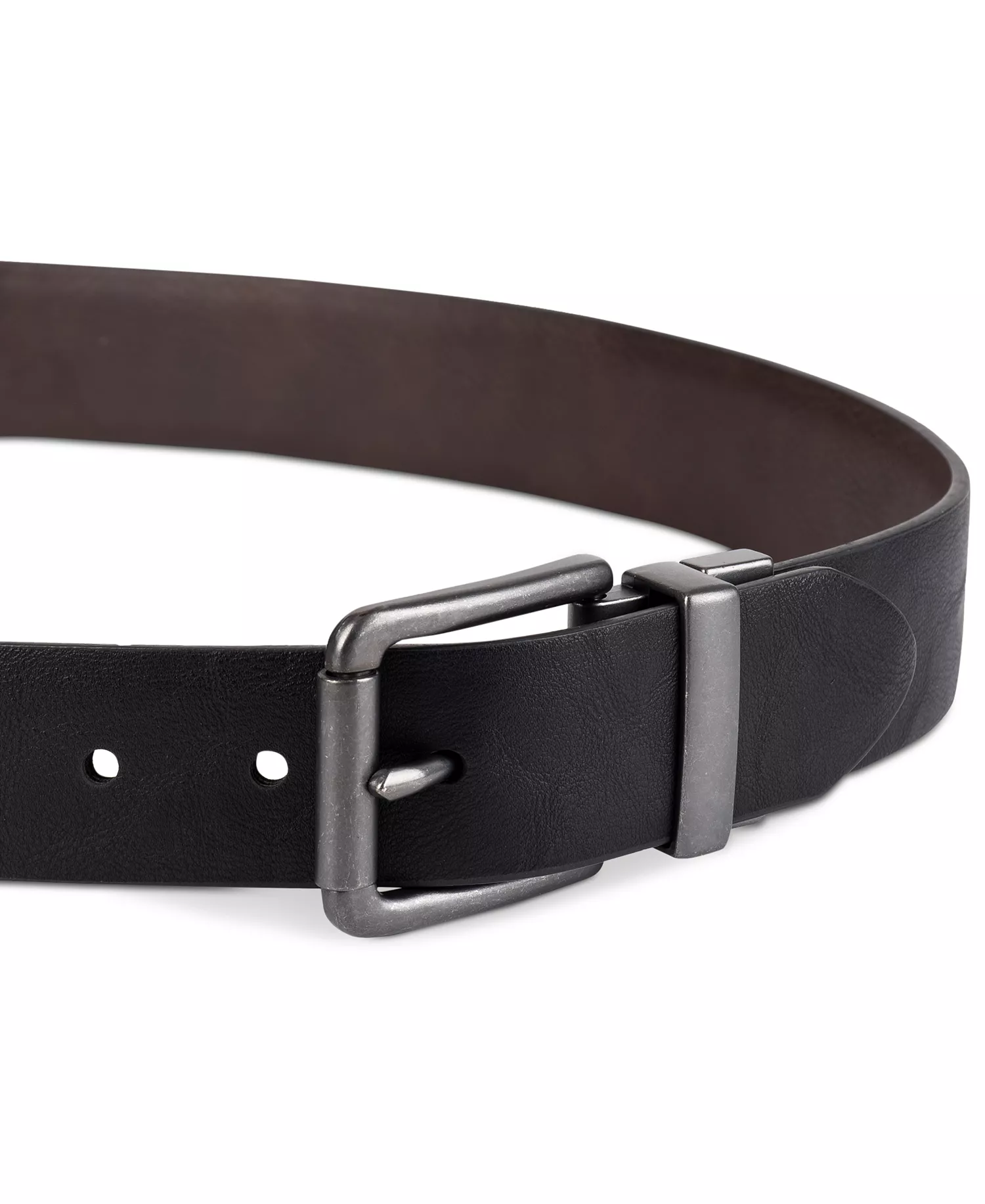 Men's Plaque Buckle Reversible Stretch Belt - Black/Brown - L (38-40)