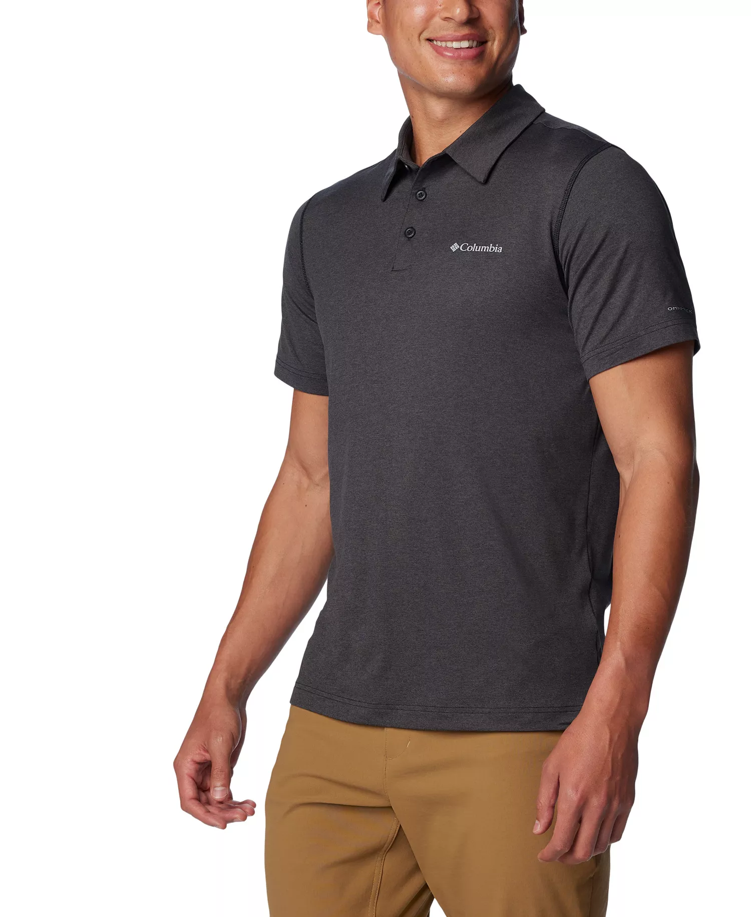 Men's Carter Short Sleeve Performance Crest Polo - Black - L
