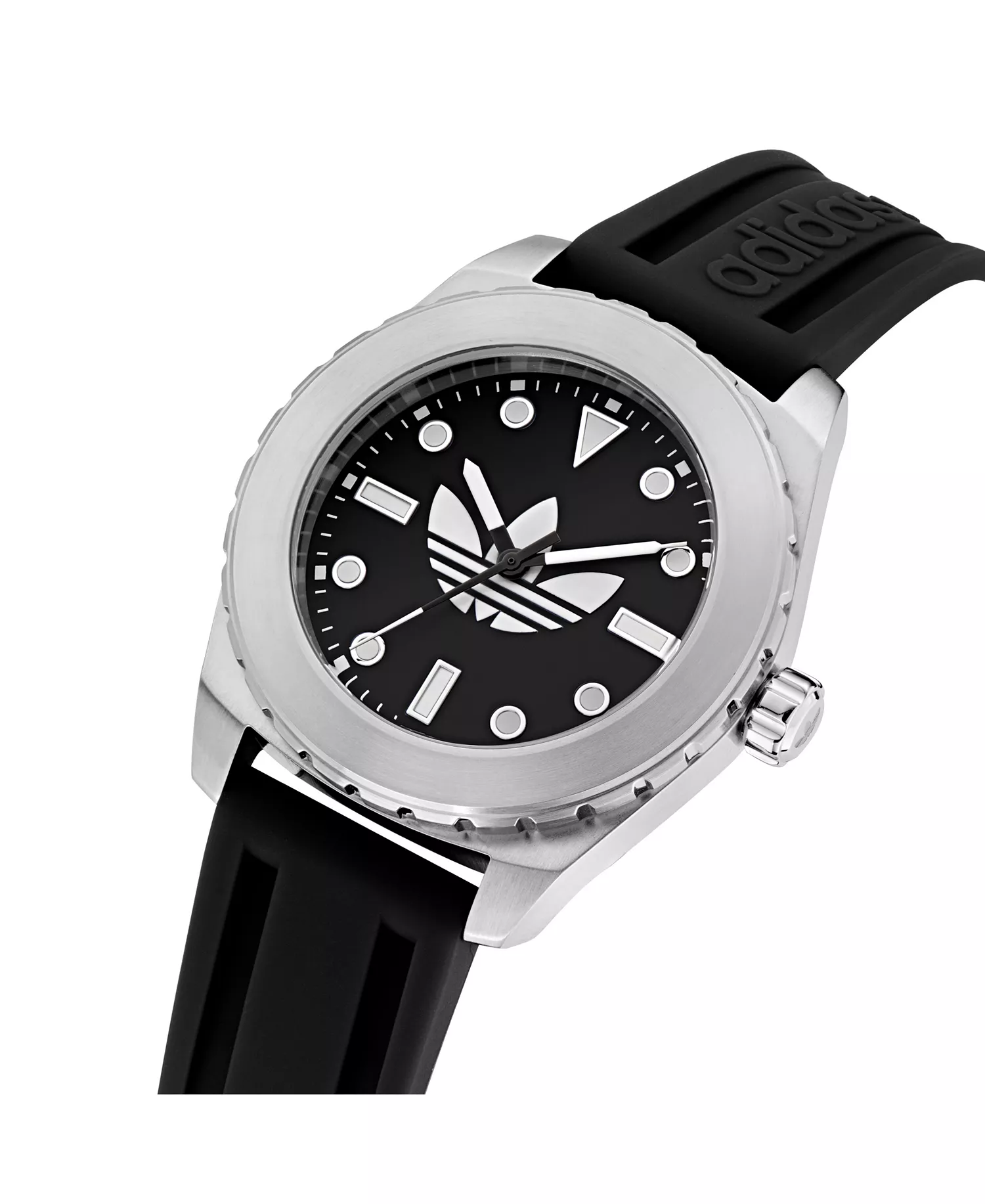 Unisex Analog Black Silicone Watch, 44mm - Black - No Size