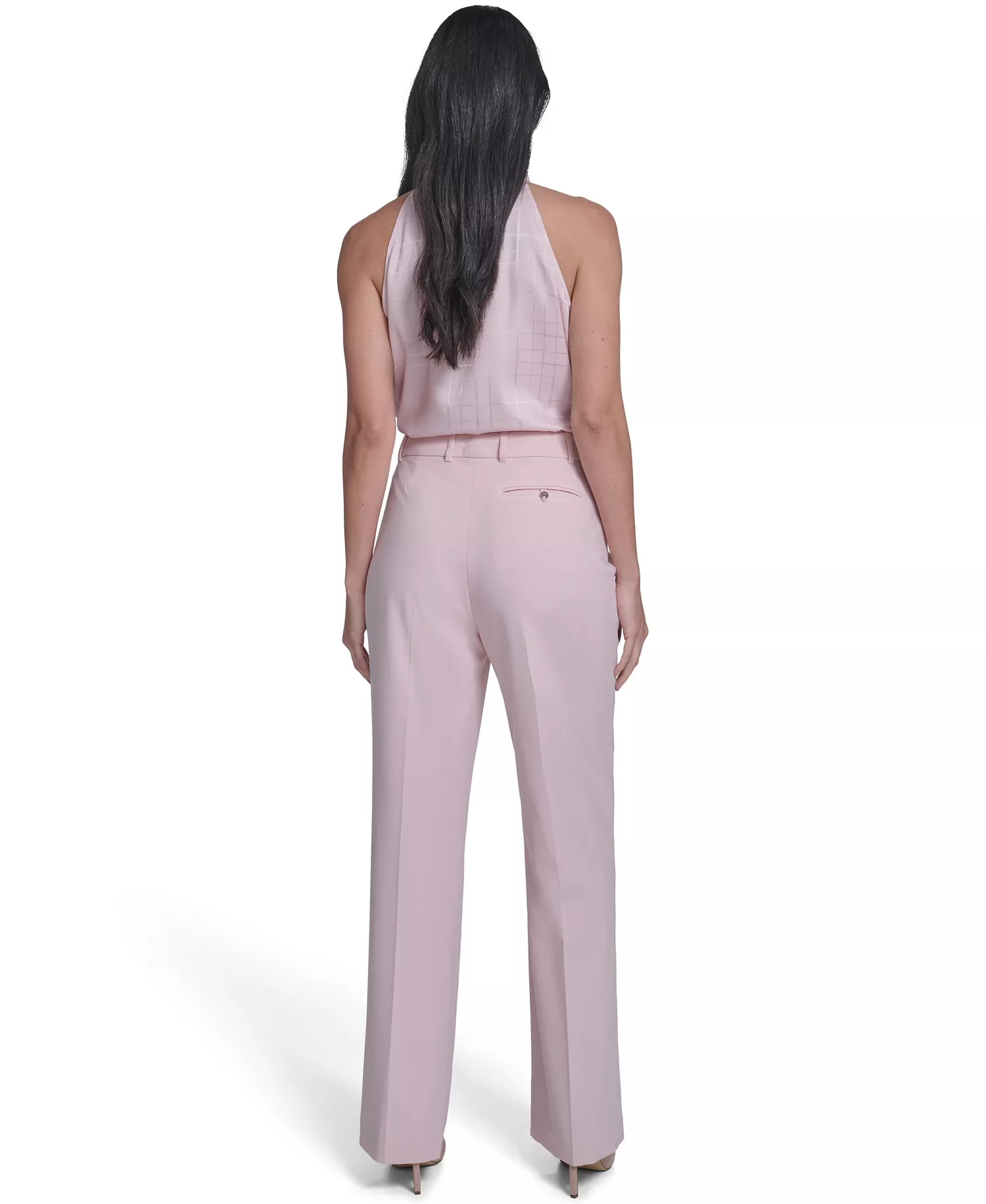 Petite Modern Straight Leg Pants - Latte/Petal Pink - 10P