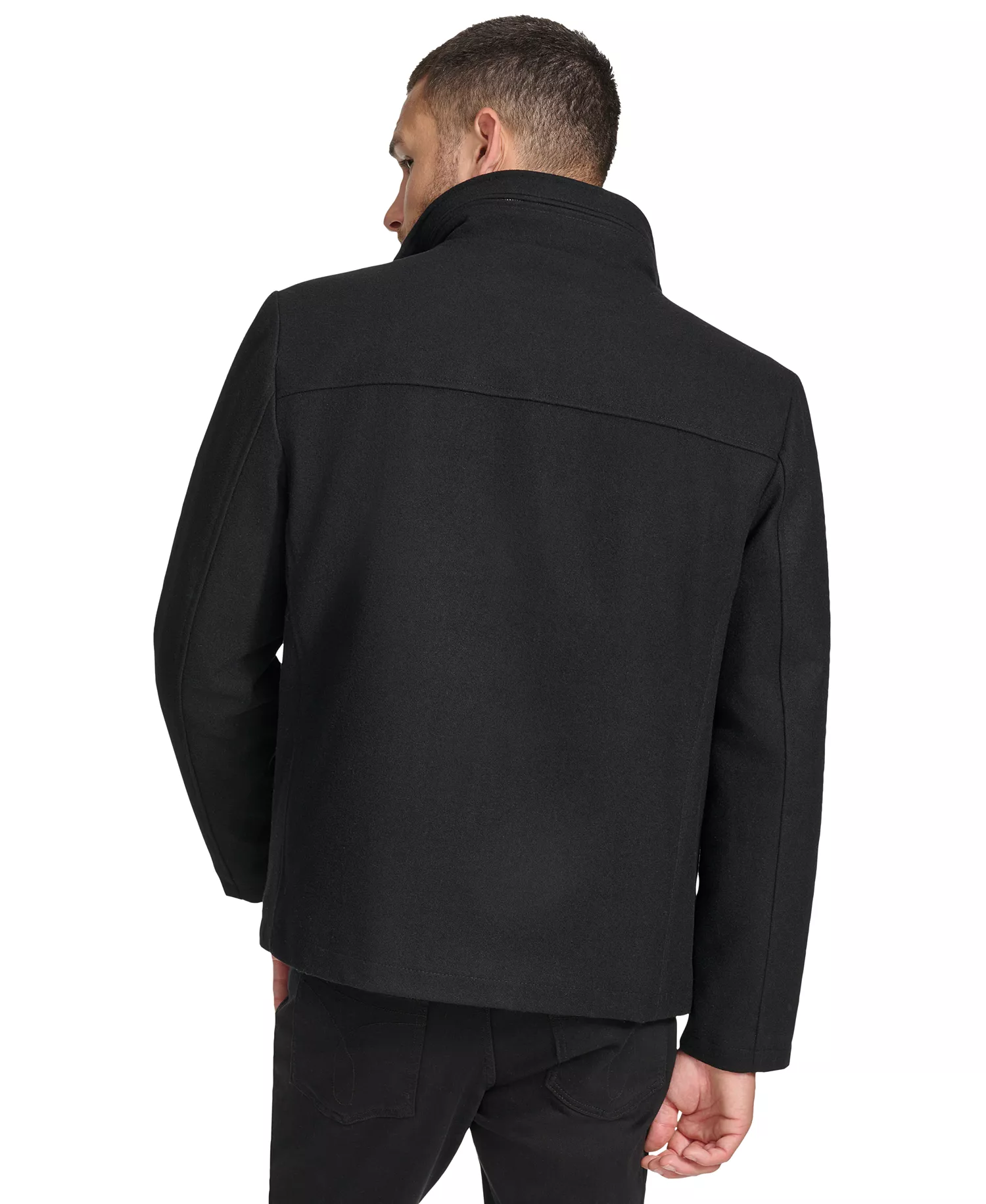 Men's Hipster Full-Zip Jacket with Zip-Out Hood - Black - 2XL